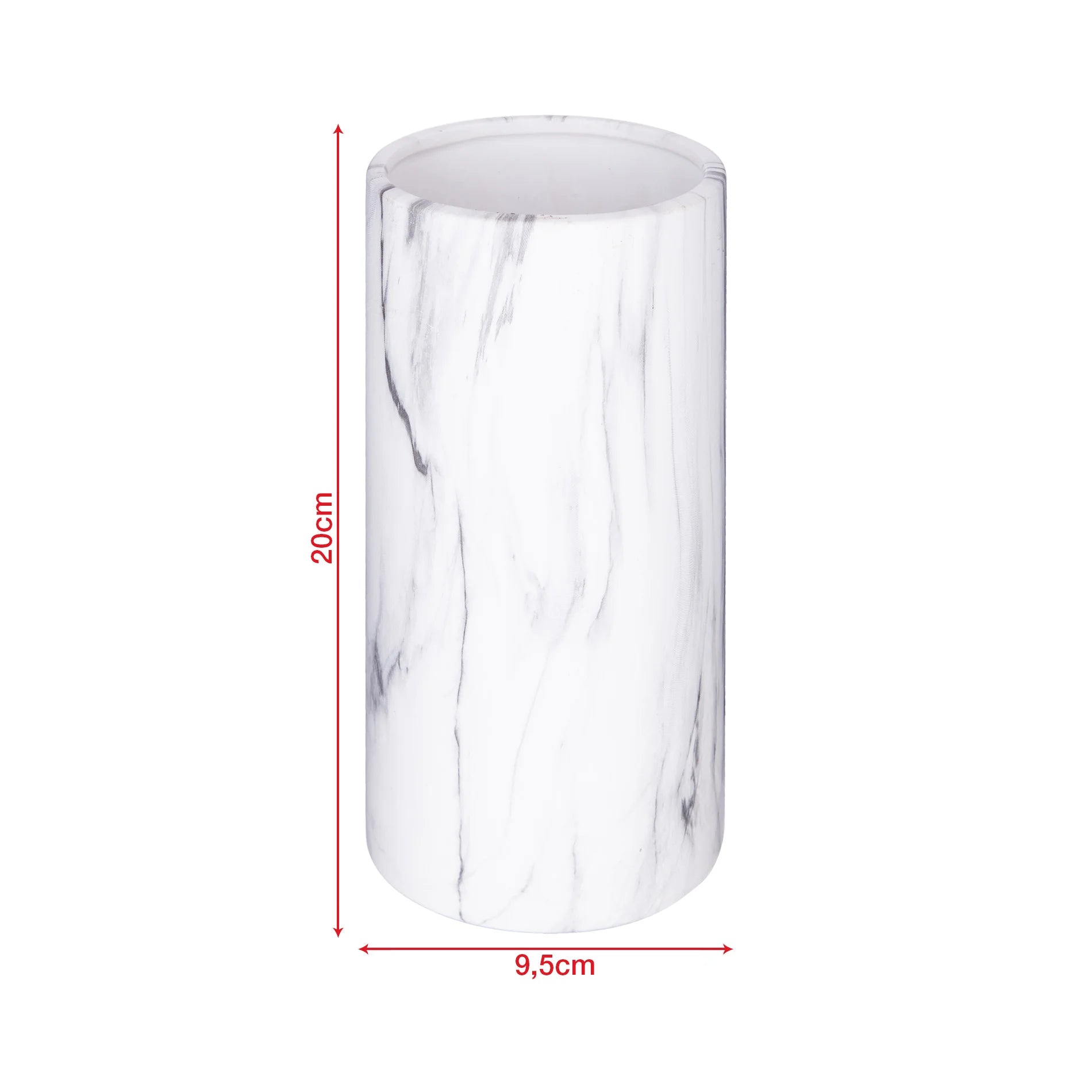 Hallea - Vaso cilindrico da decorazione con effetto marmo