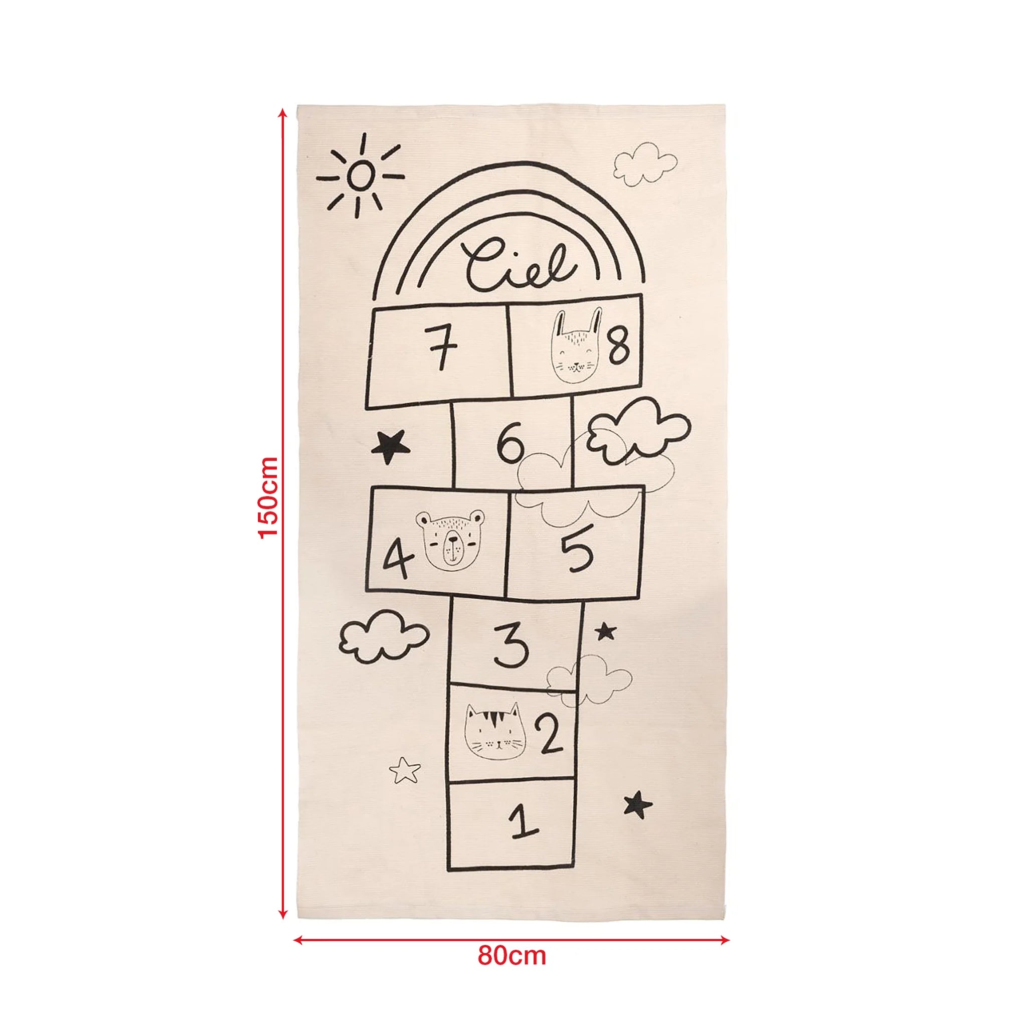 Lofofora - Tappeto per bambini con gioco campana 80x150 cm