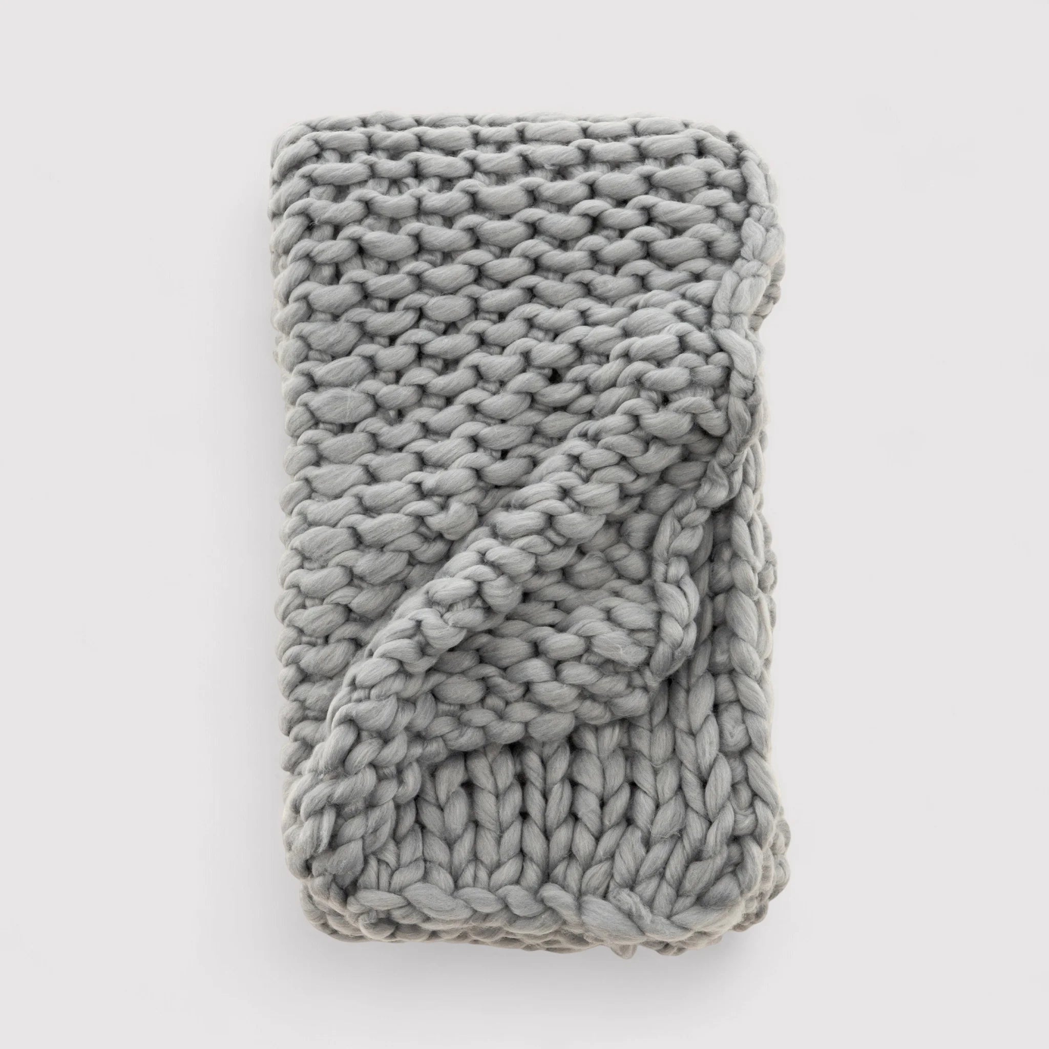 Jazar - Piccolo plaid grigio chiaro a trama grezza