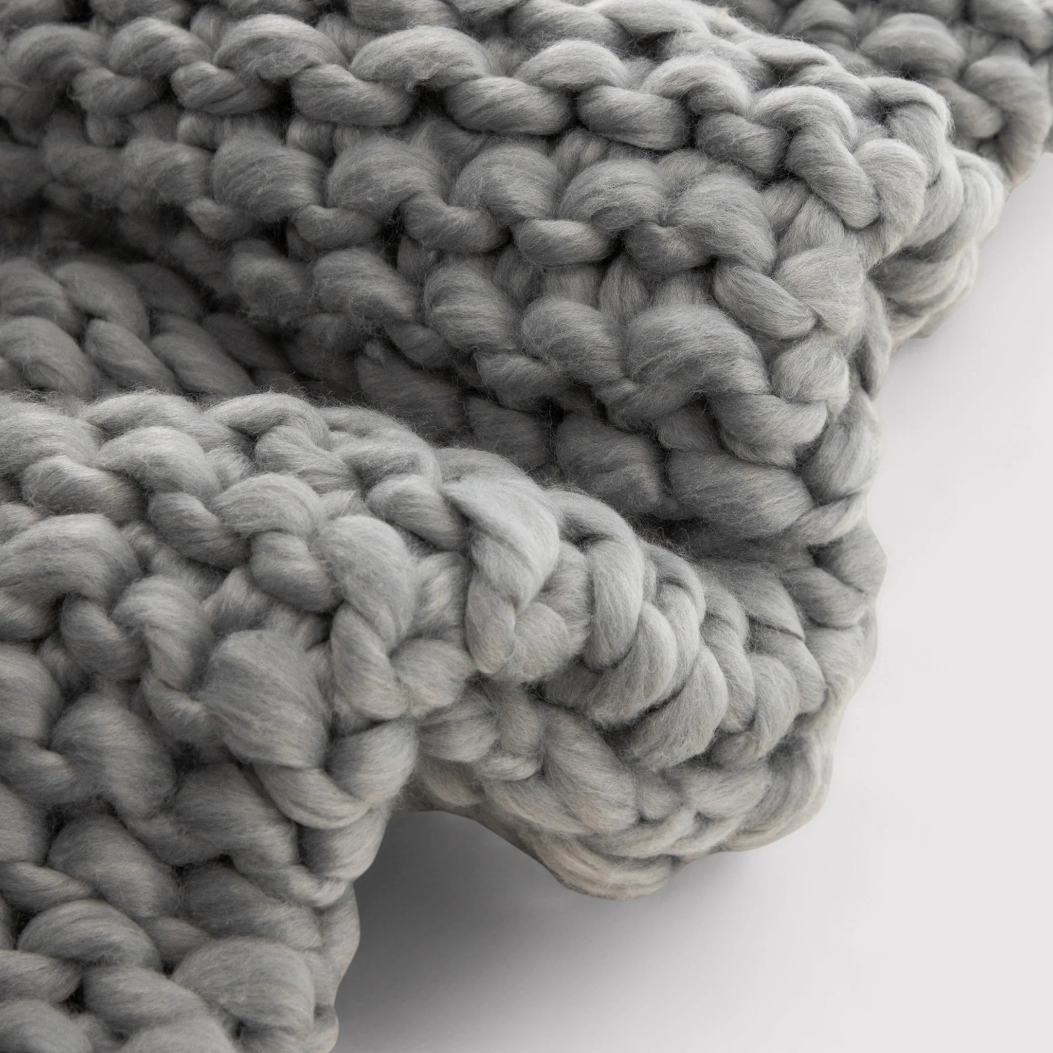 Jazar - Piccolo plaid grigio chiaro a trama grezza