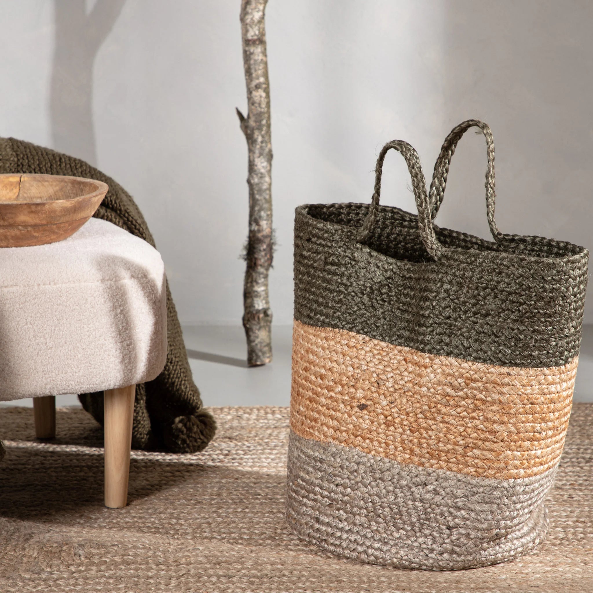 Zerbel - Cesto portaoggetti o per panni in juta naturale