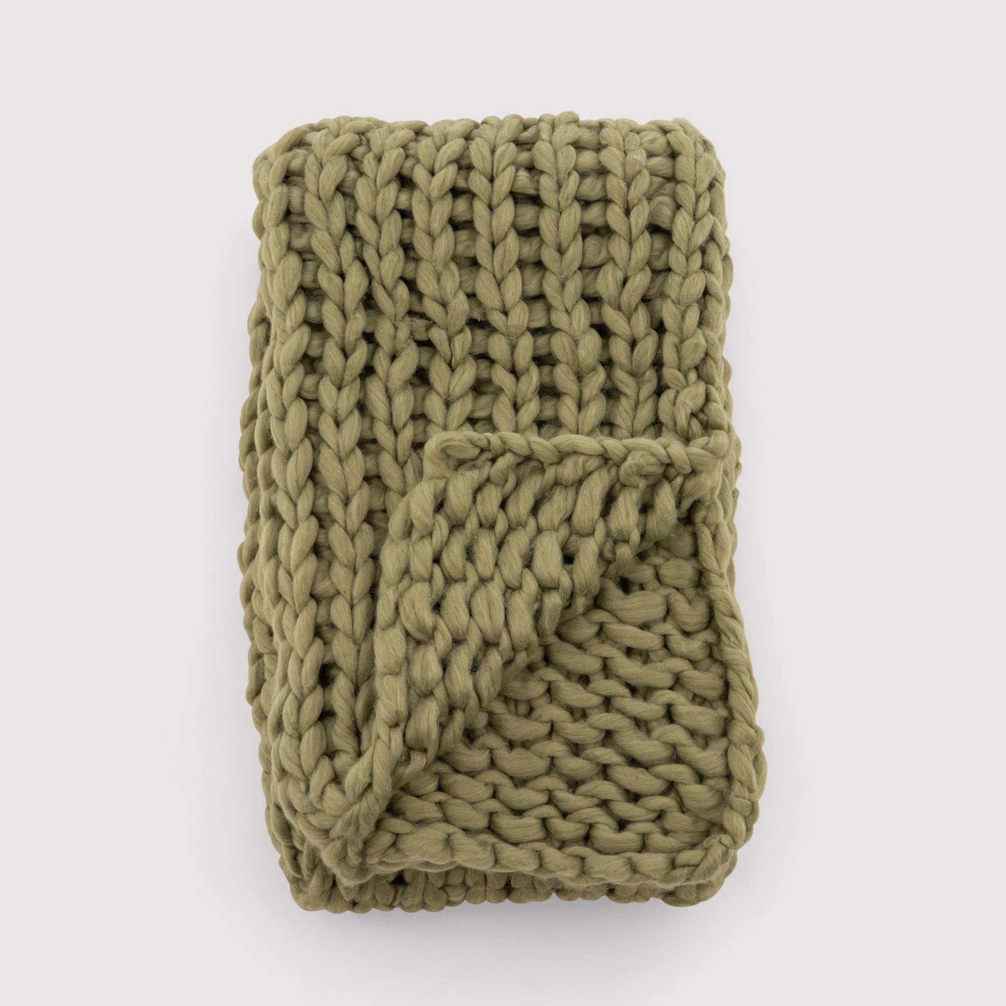 Ibisco - Plaid decorativo verde a trama grezza