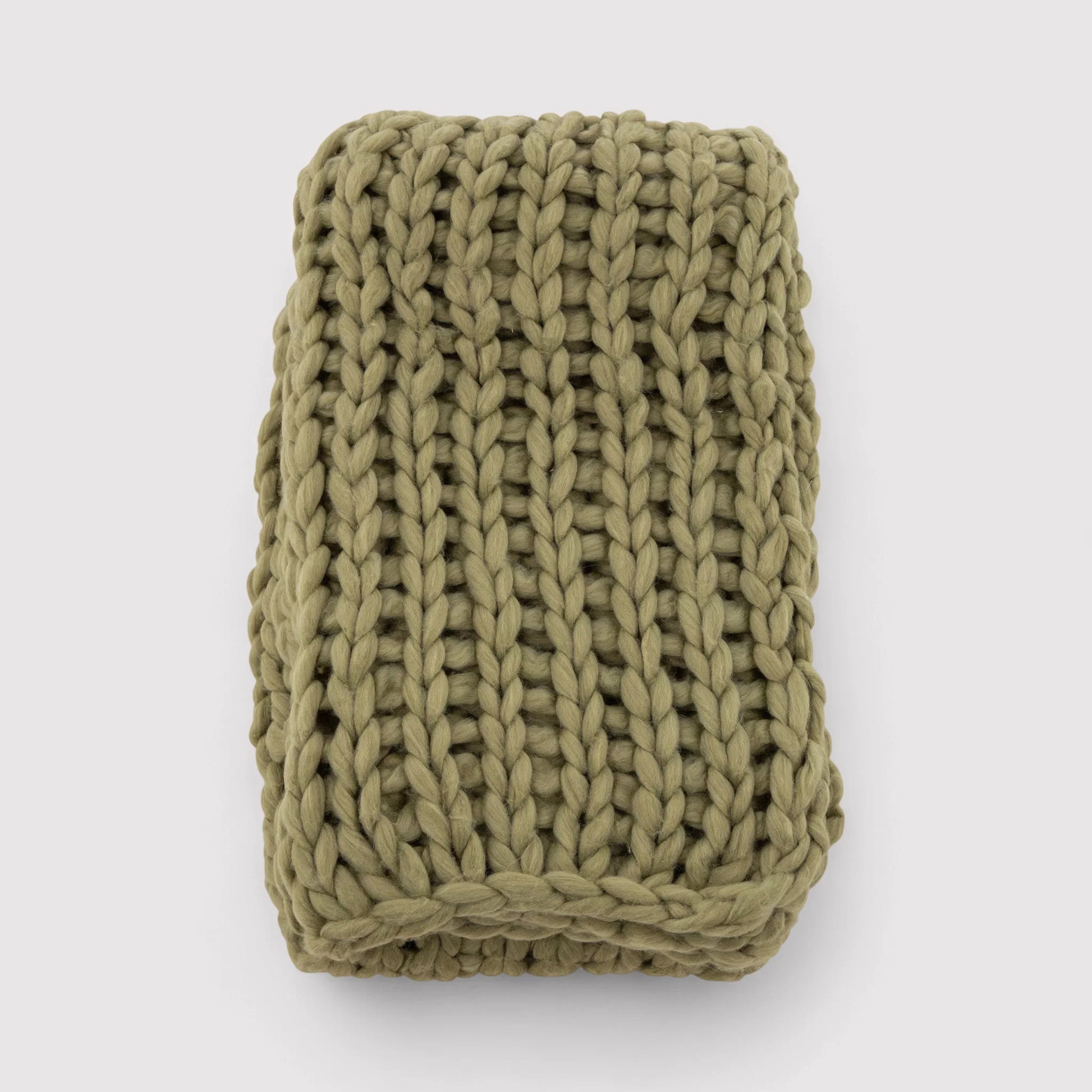 Ibisco - Plaid decorativo verde a trama grezza