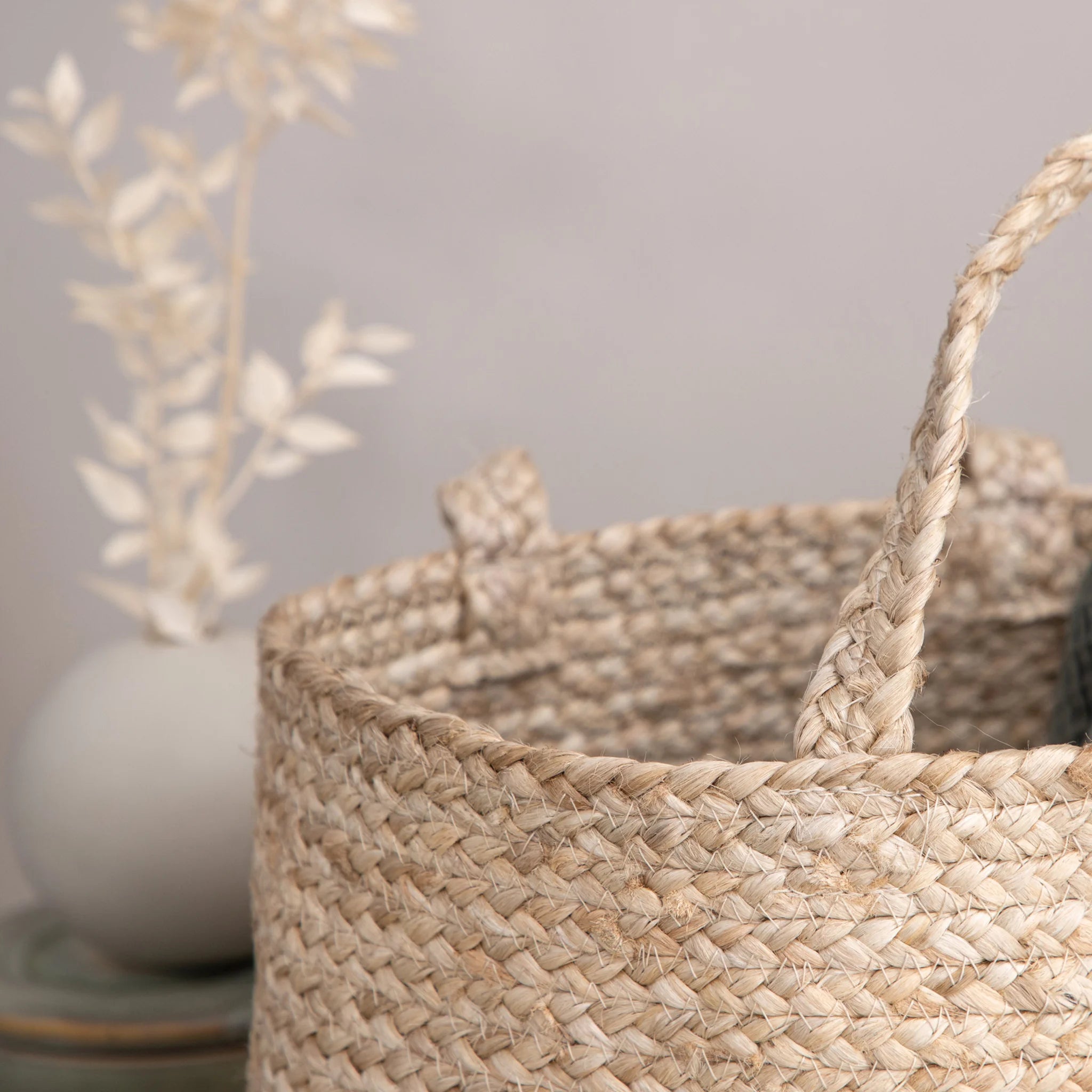 Kadam - Cesto contenitore in juta naturale con manici