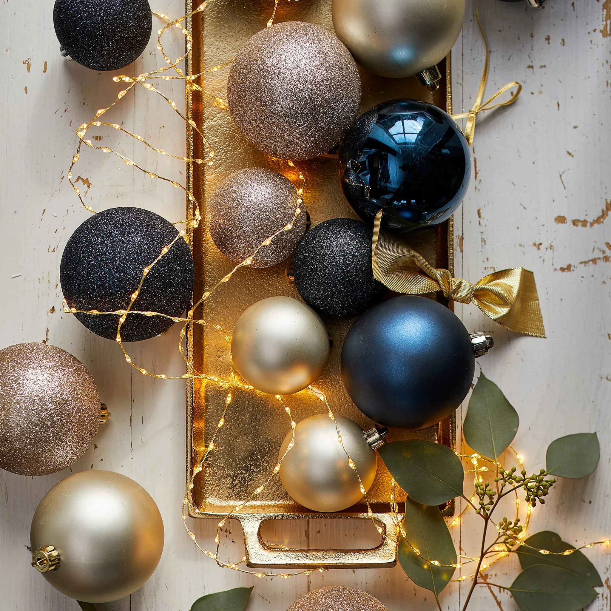 Shamel - 26 palline di Natale dorate per addobbare albero