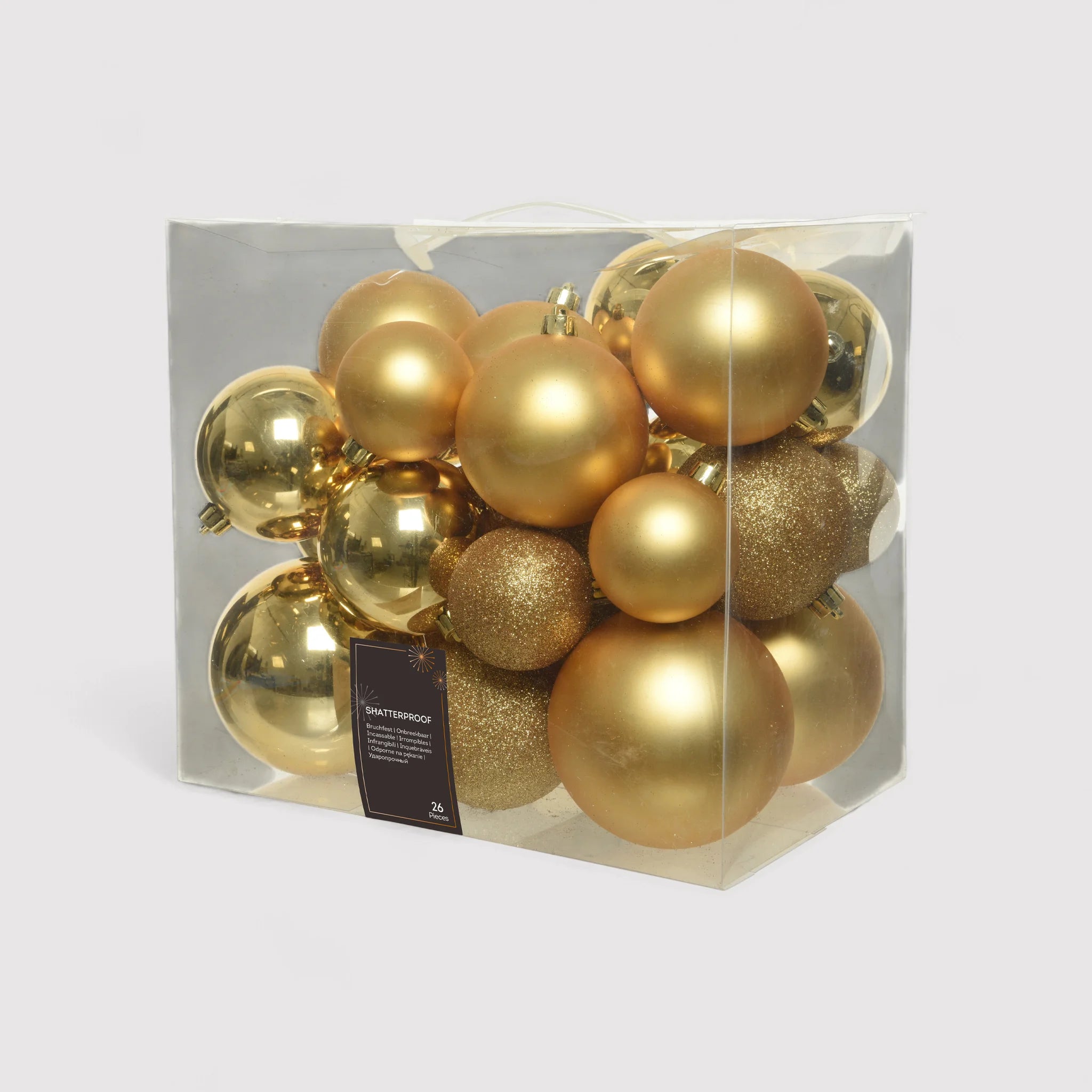 Shamel - 26 palline di Natale dorate per addobbare albero