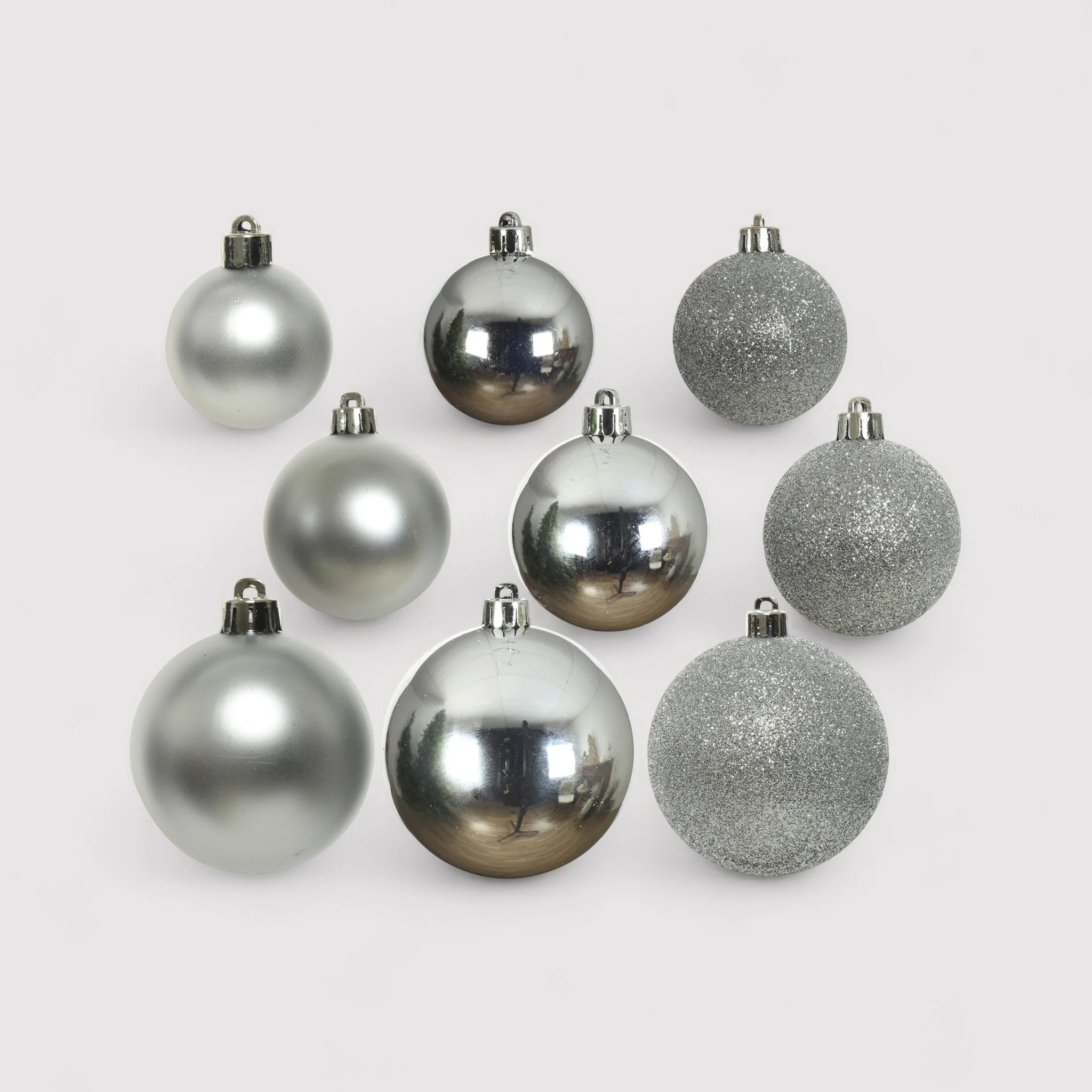 Hanzal - 26 palline di Natale grigio argentato in stile classico