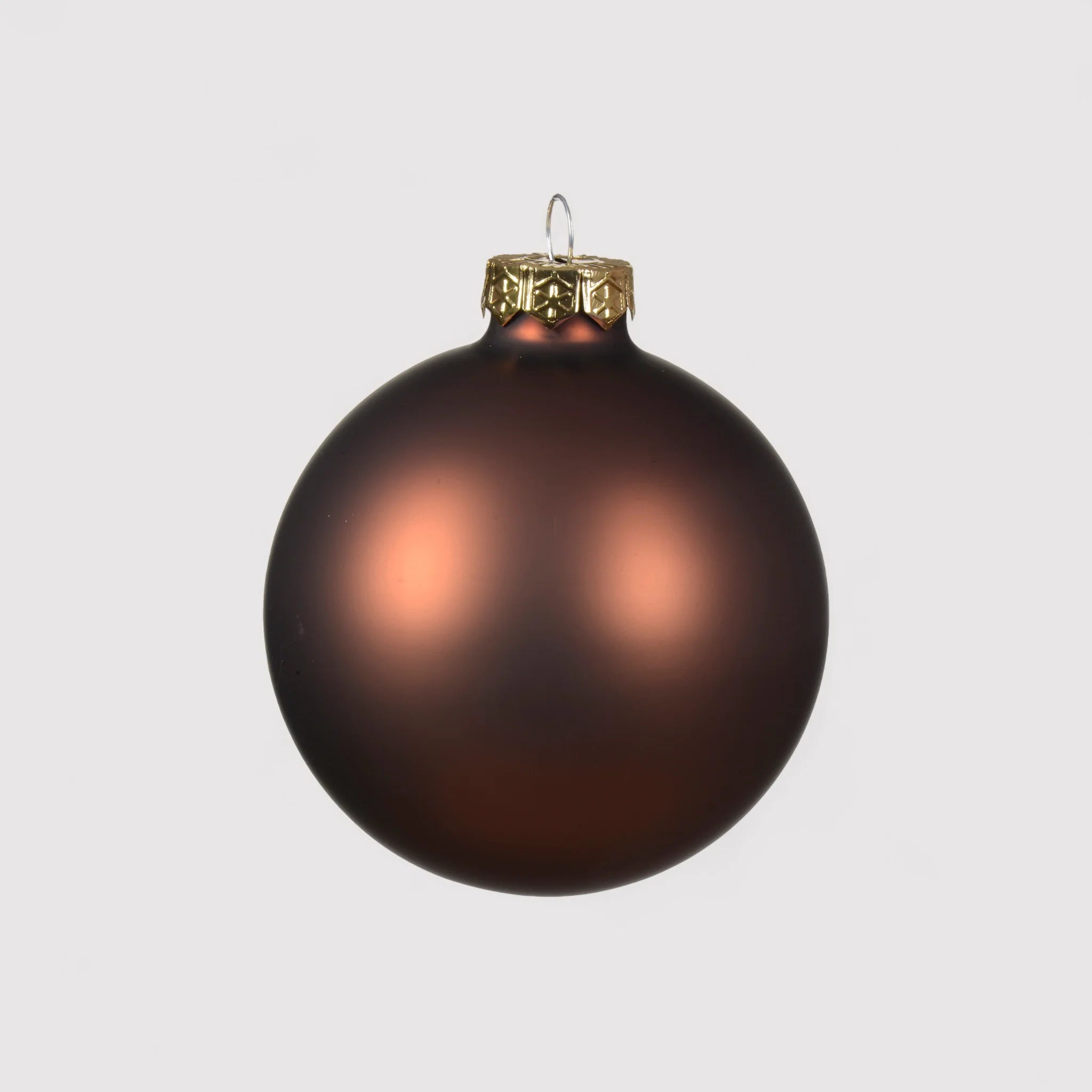 Ptelea - Set 16 sfere in vetro marrone per albero di Natale