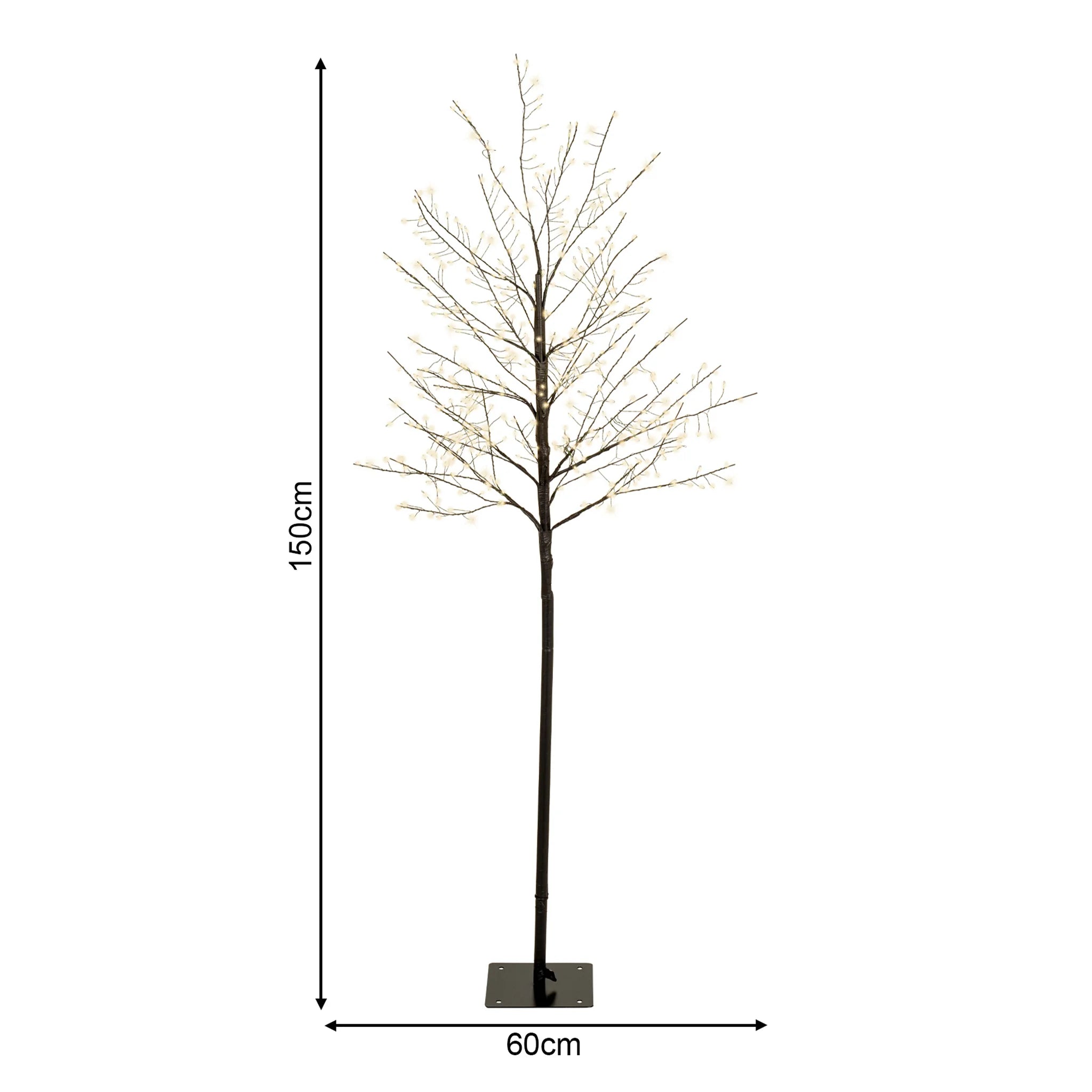 Sayal - Albero stilizzato da esterno con 480 LED bianco caldo
