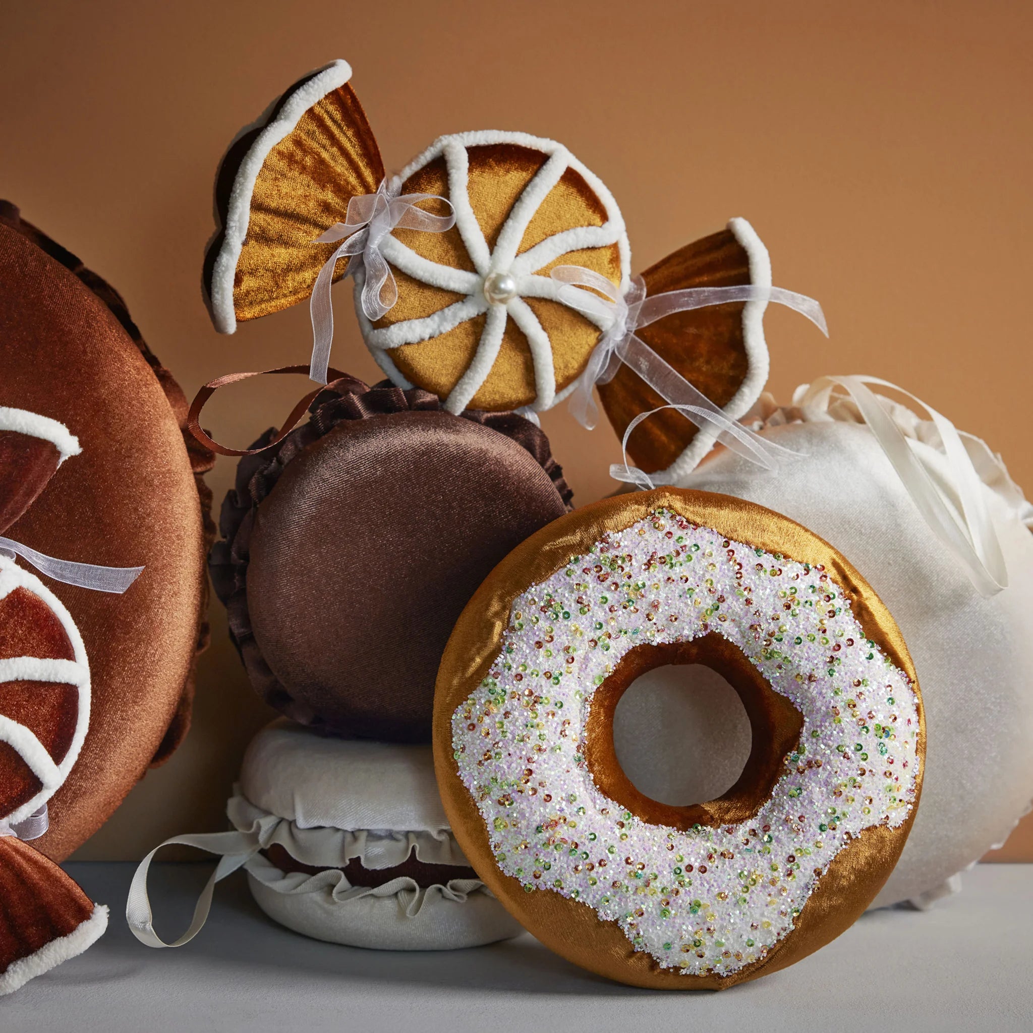 Tagete - 2 pendenti a forma di ciambella per albero di Natale