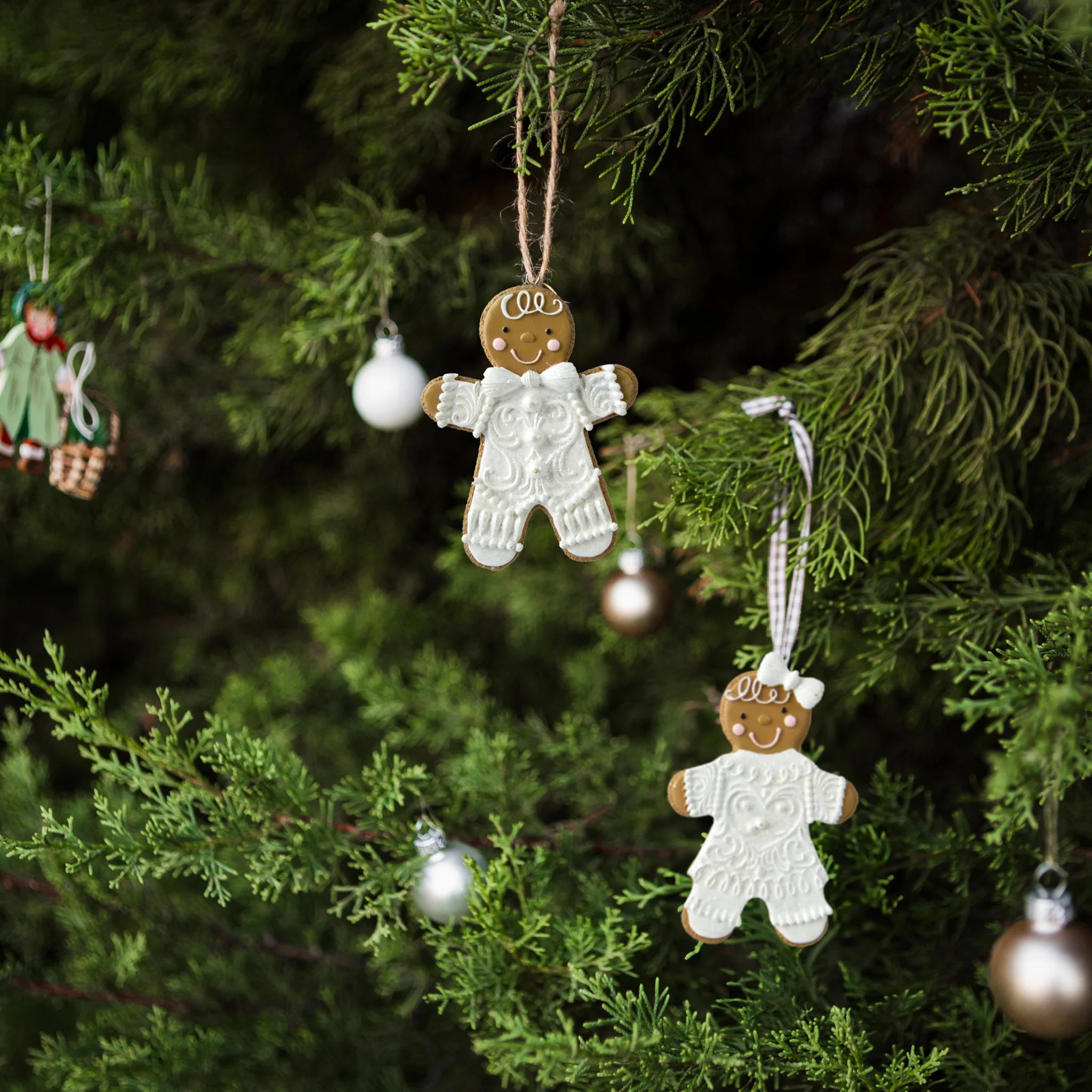 Hoheria - 2 decorazioni a forma di biscotto per abete natalizio