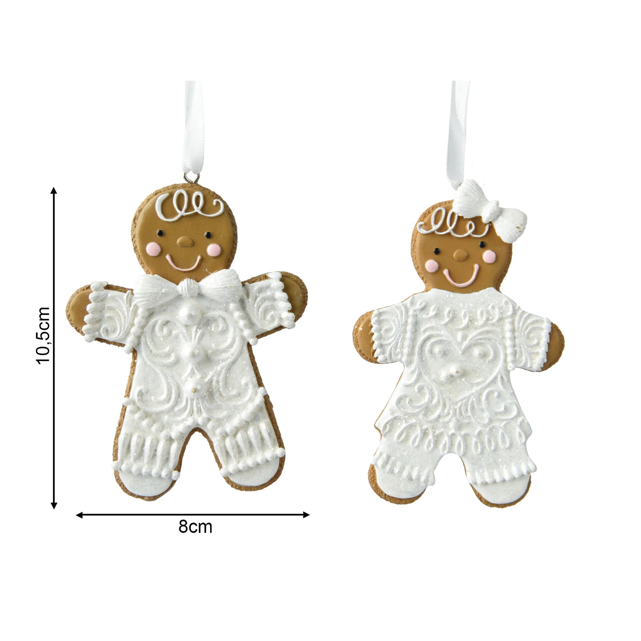 Hoheria - 2 decorazioni a forma di biscotto per abete natalizio