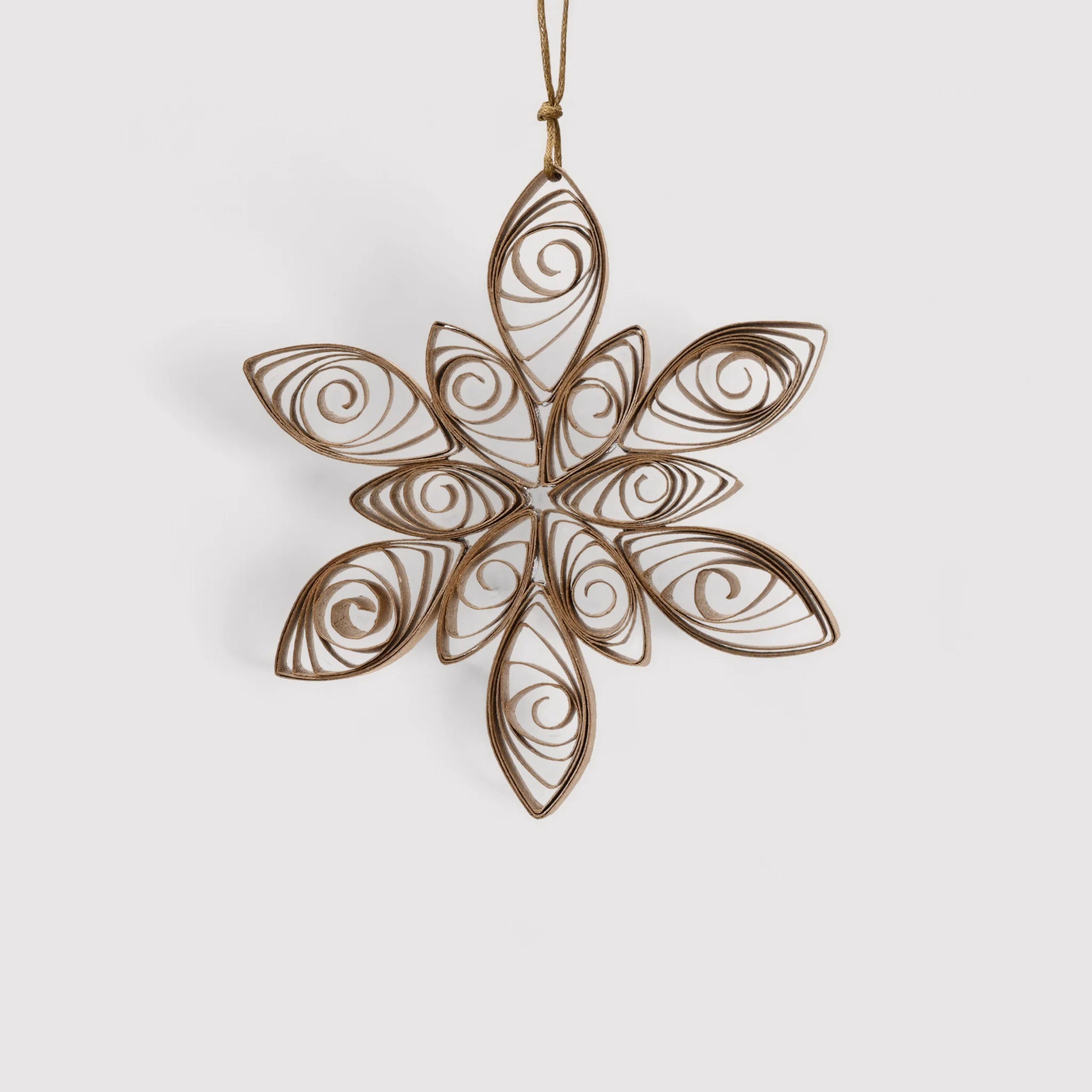 Rayhan - 2 pendenti marrone in carta a forma di fiore