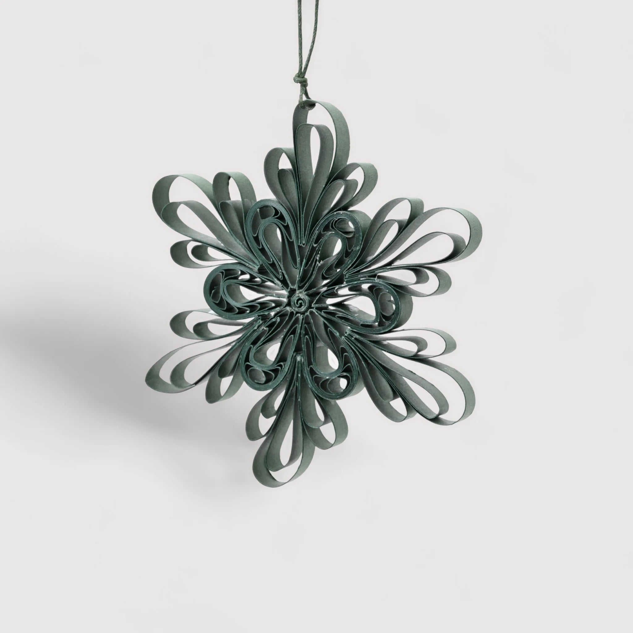 Yopo - 2 pendenti verde scuro in carta a forma di fiore