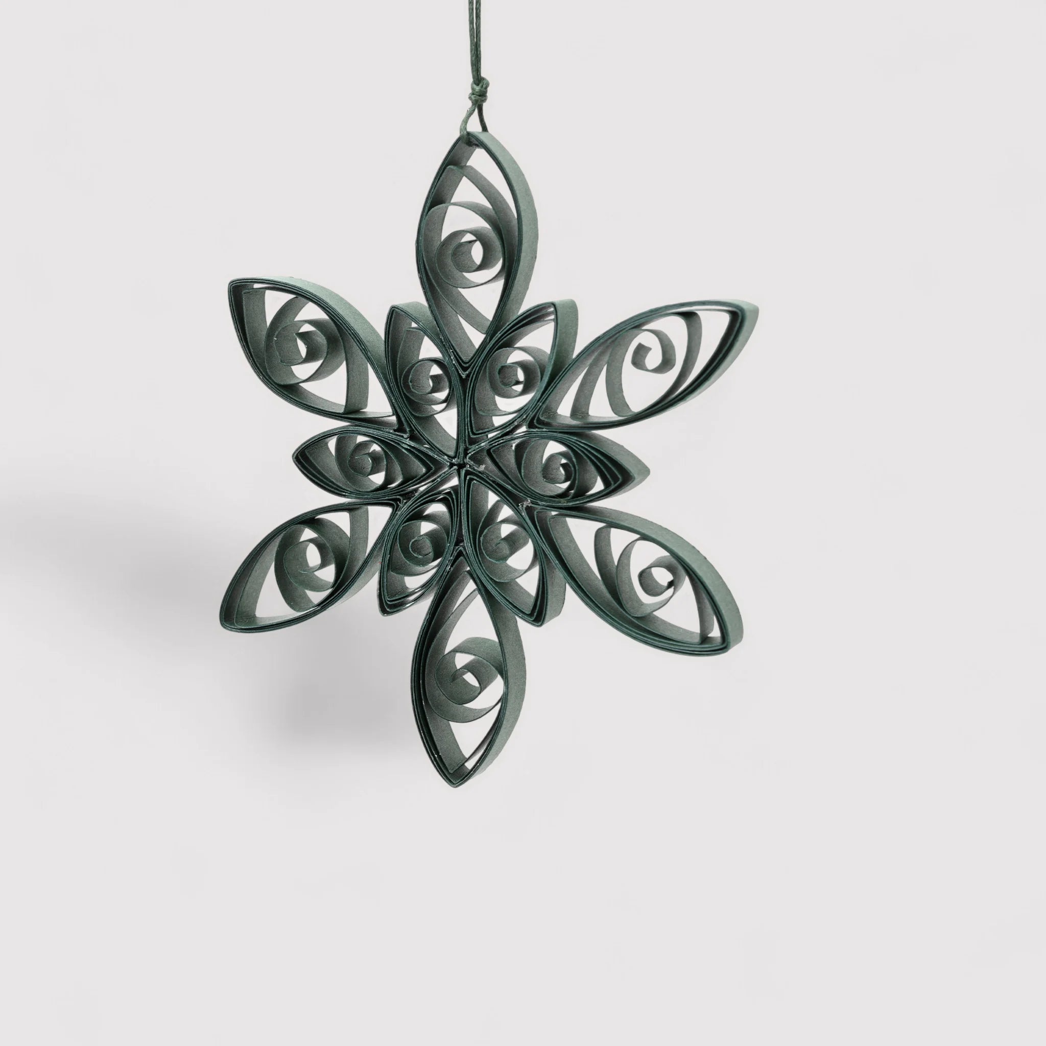 Yopo - 2 pendenti verde scuro in carta a forma di fiore