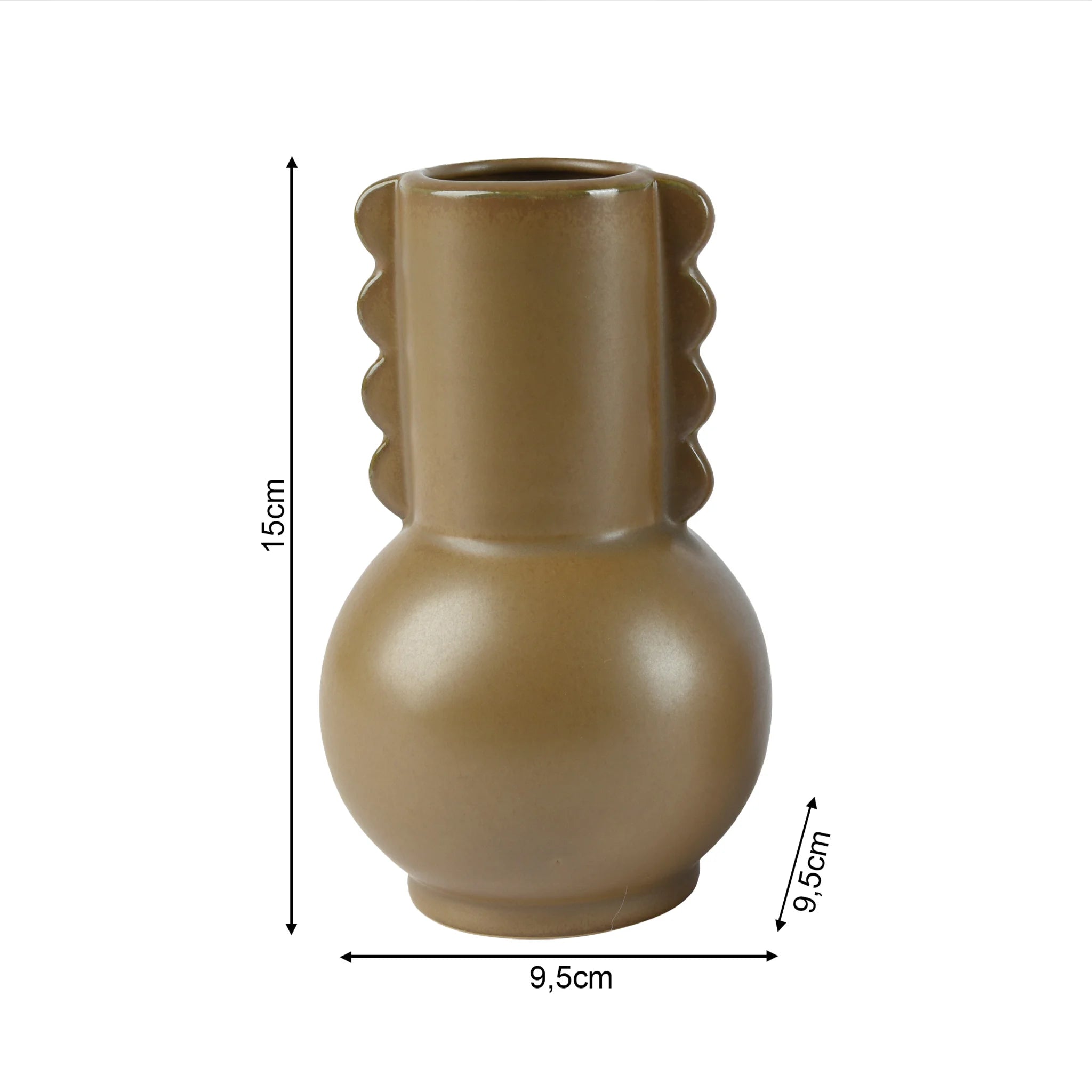 Bubinga - Vaso moderno da centrotavola marrone