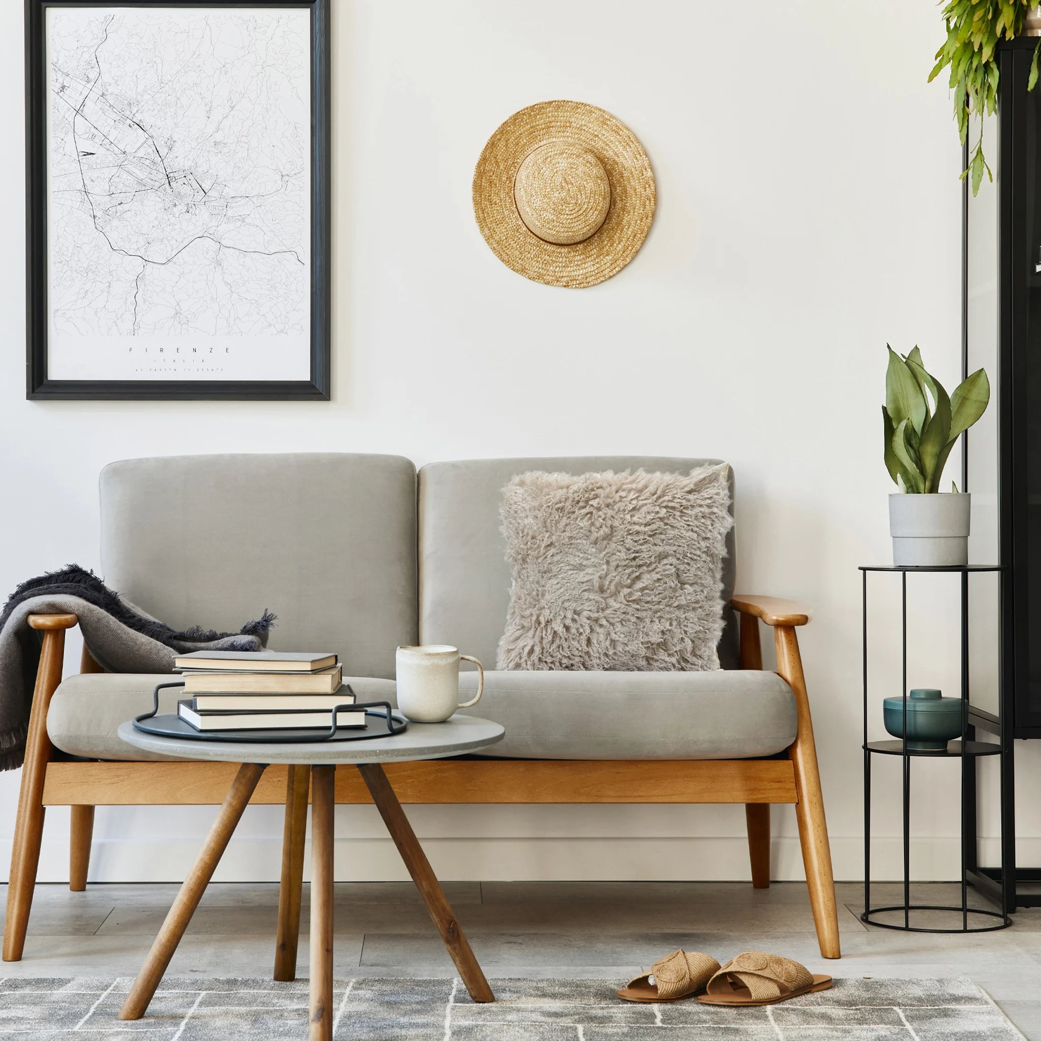 Garcinia - Cuscino decorativo beige in poliestere effetto mongolian