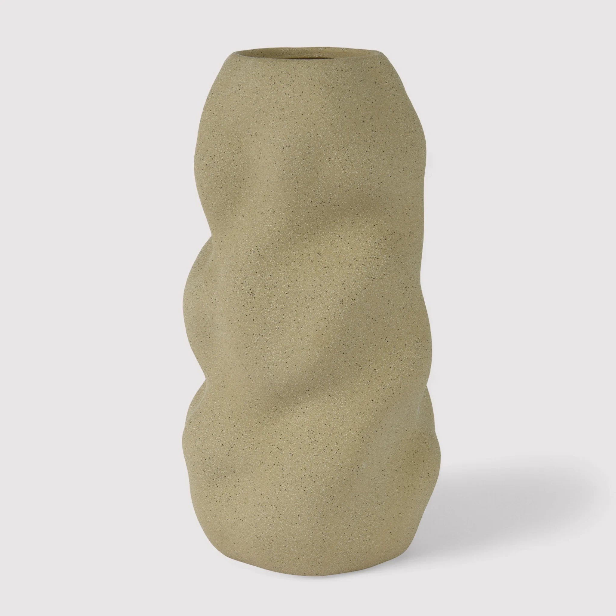 Centaurea - Vaso design da decorazione in gres beige sabbia