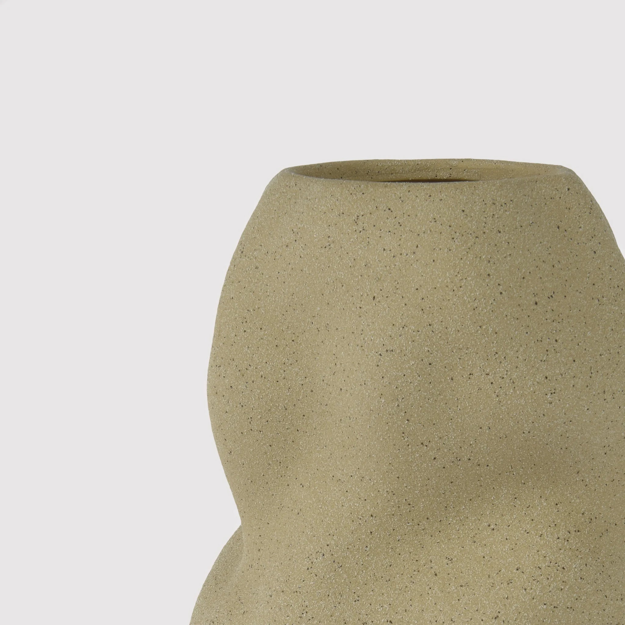 Centaurea - Vaso design da decorazione in gres beige sabbia