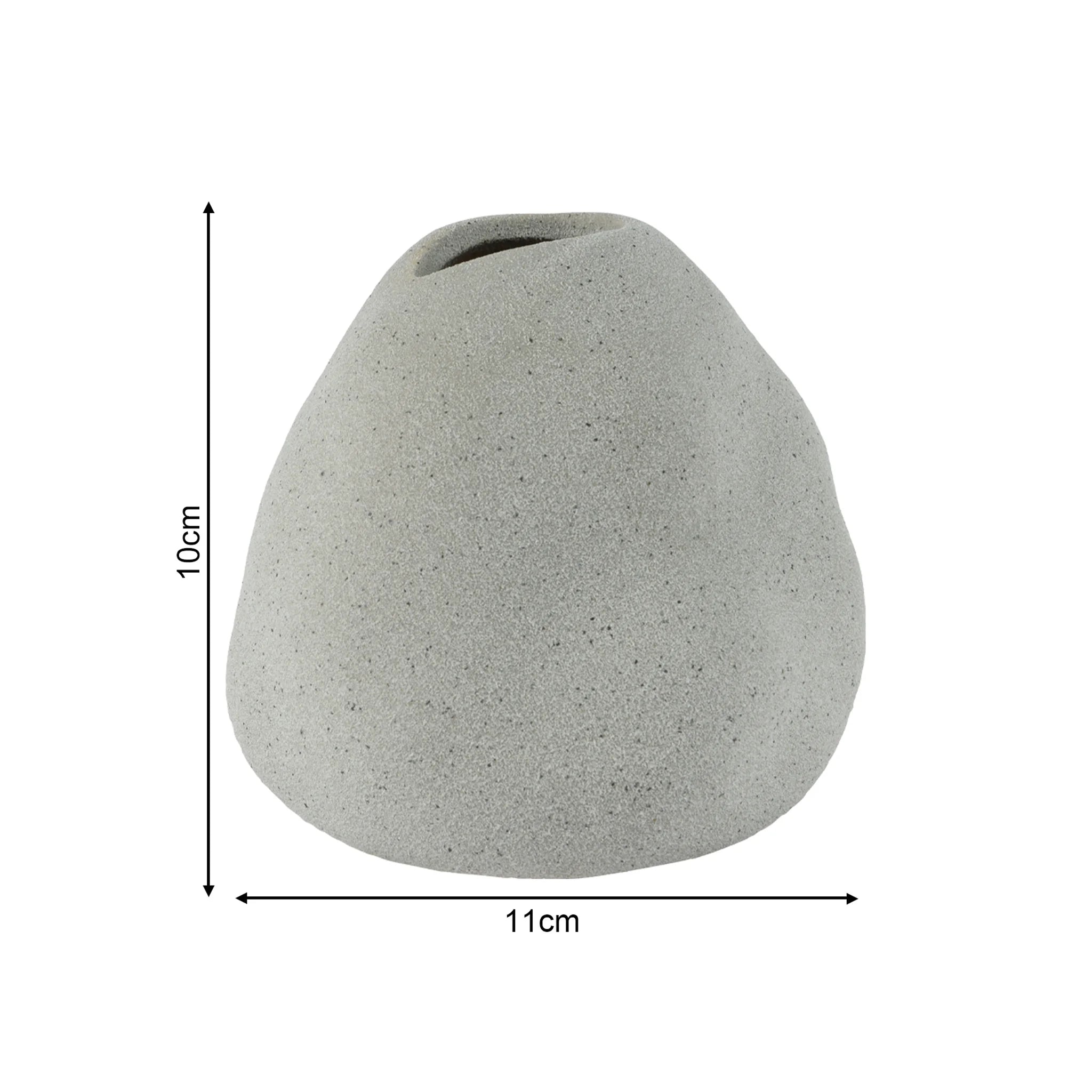 Badayer - Piccolo vaso decorativo da interno grigio in gres