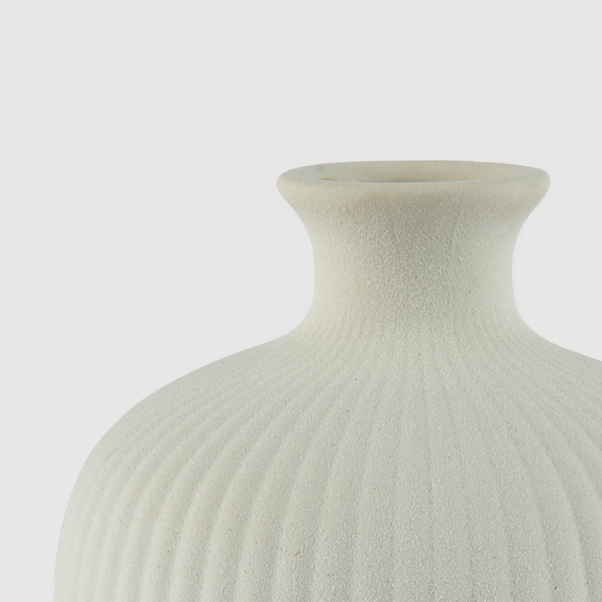 Tamanu - Vaso in gres bianco da decorazione per salotto
