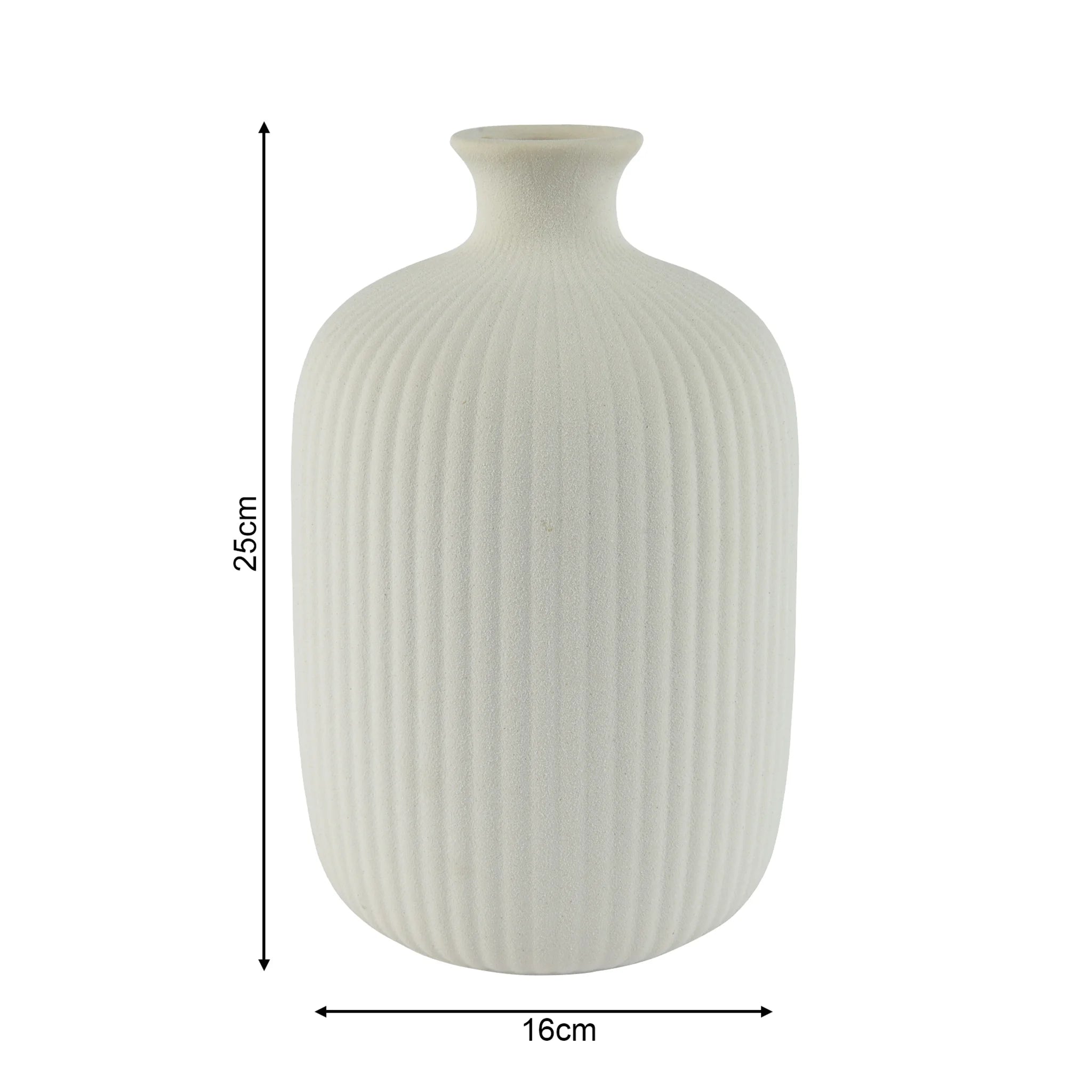 Tamanu - Vaso in gres bianco da decorazione per salotto