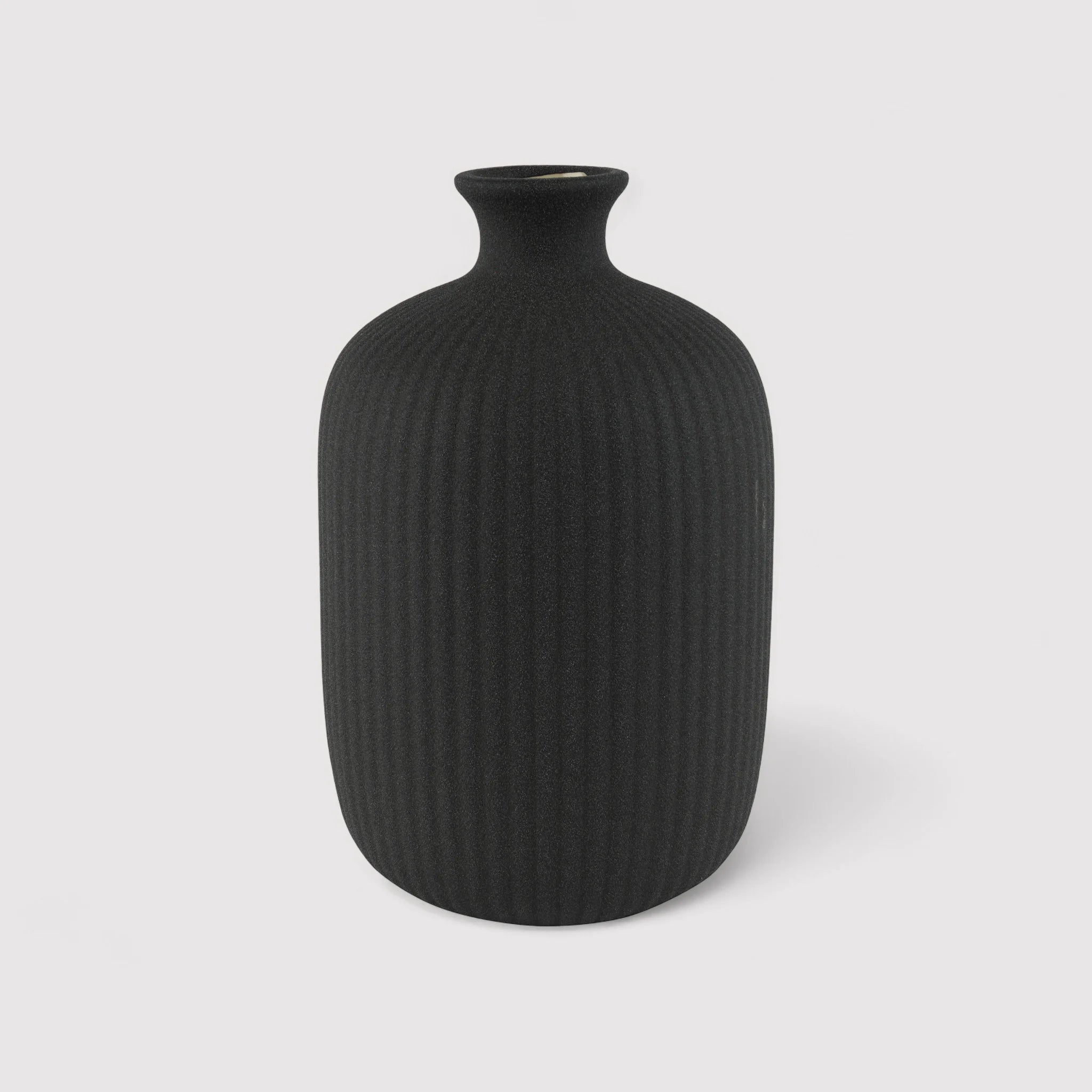 Stenocero - Vaso in gres nero da decorazione per salotto