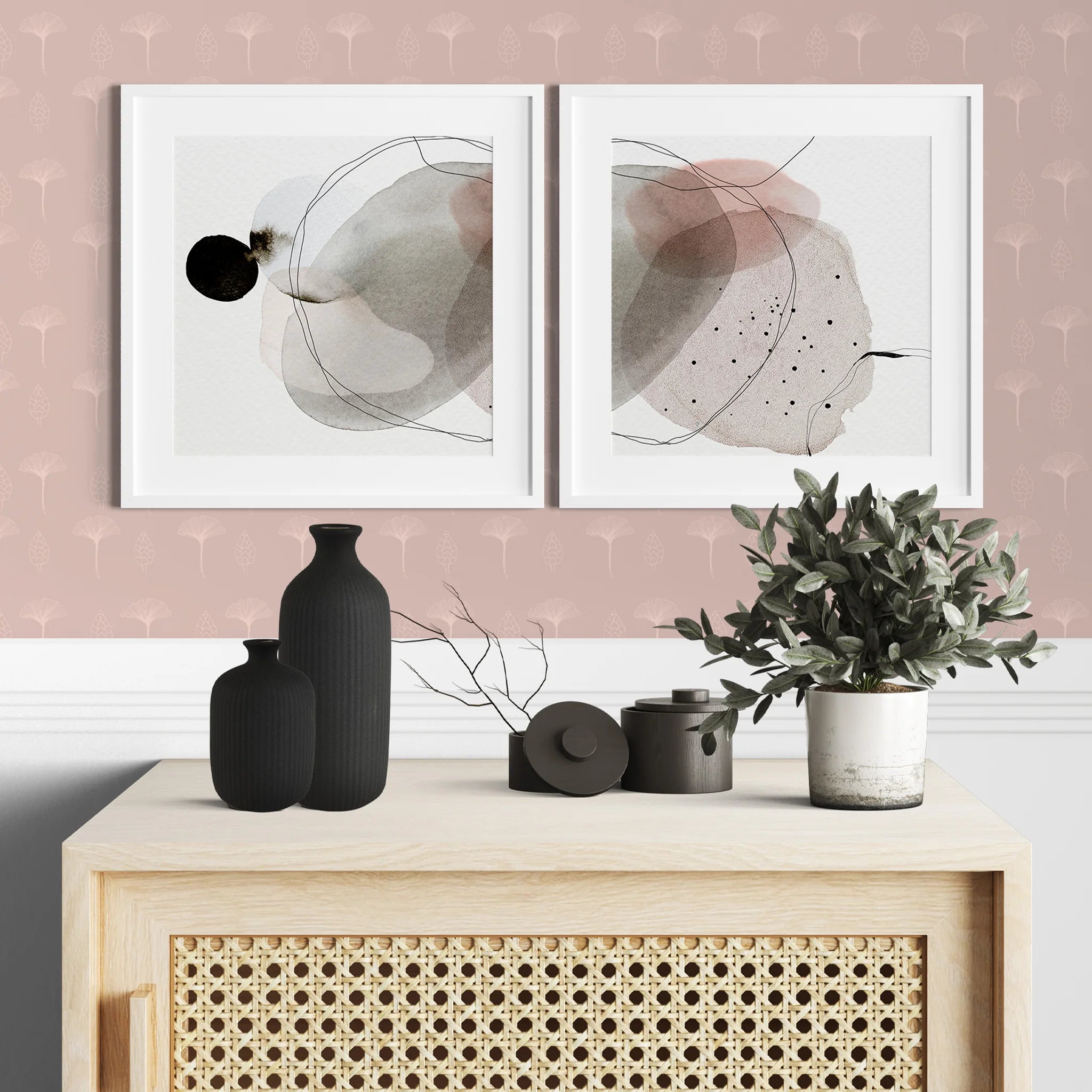 Stenocero - Vaso in gres nero da decorazione per salotto