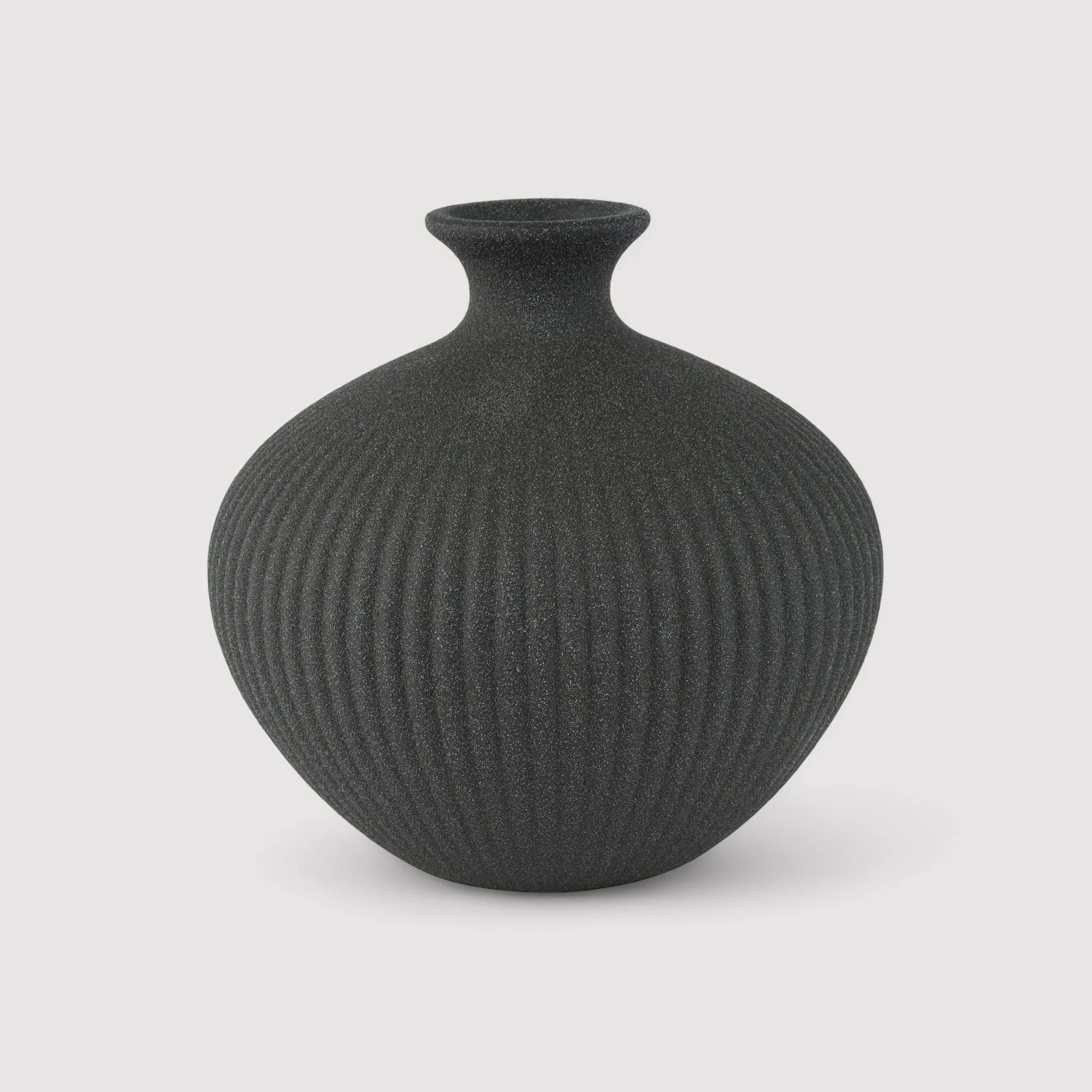 Ayous - Vaso decorativo a forma di giara in gres nero