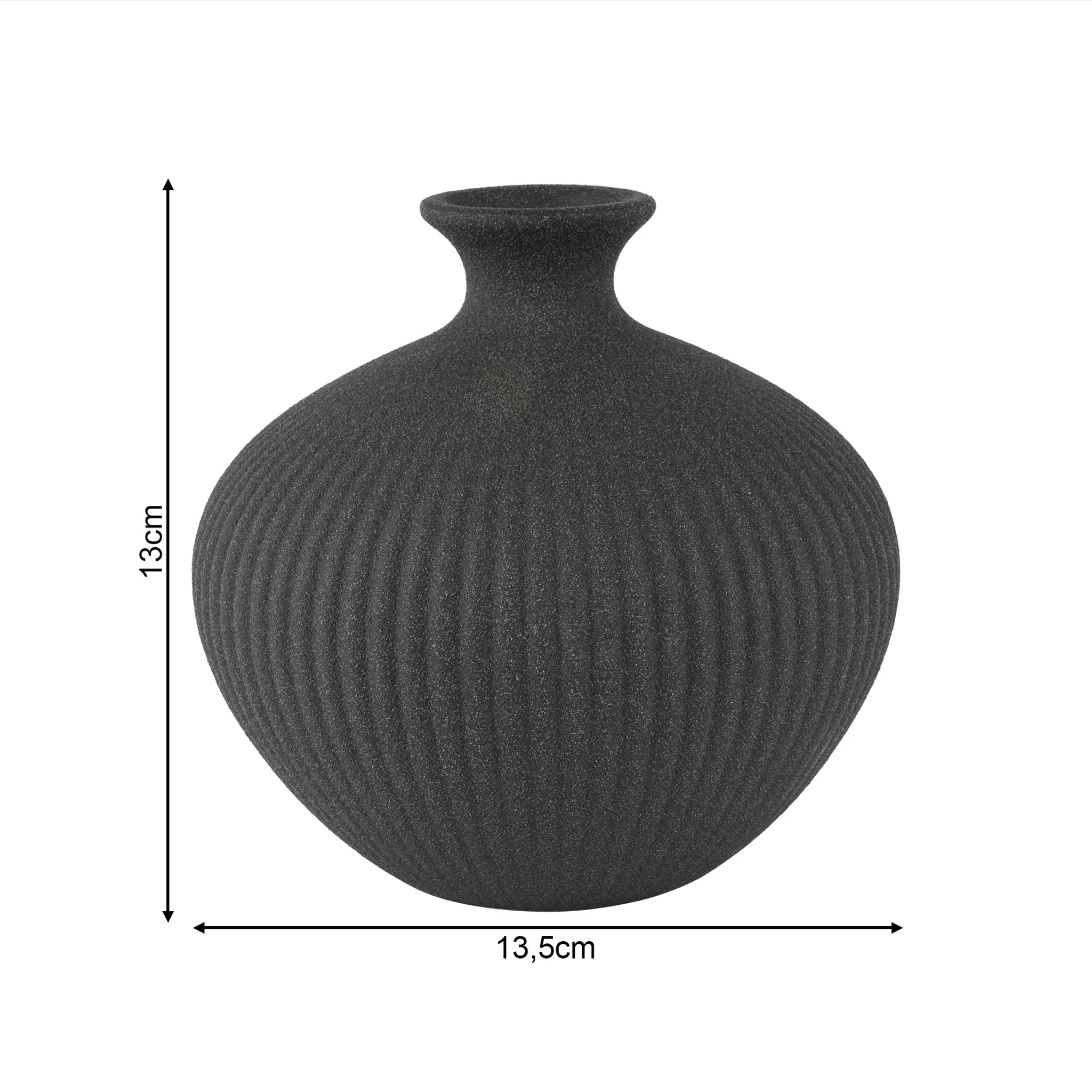 Ayous - Vaso decorativo a forma di giara in gres nero