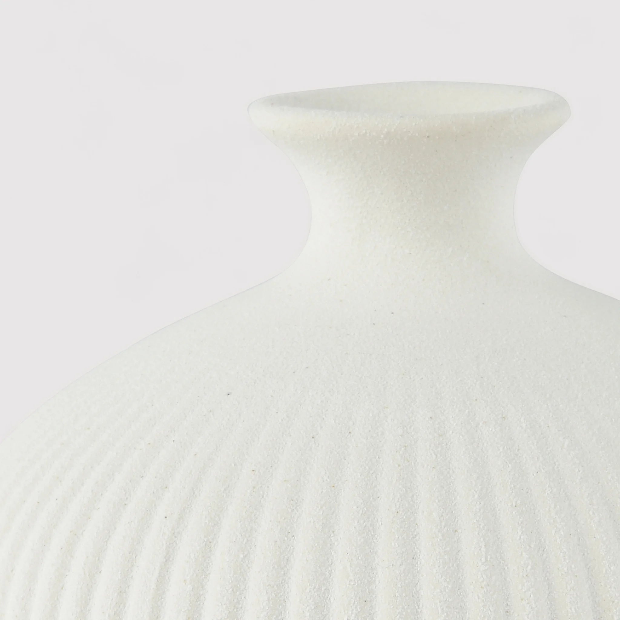 Cempaka - Vaso decorativo a forma di giara in gres bianco