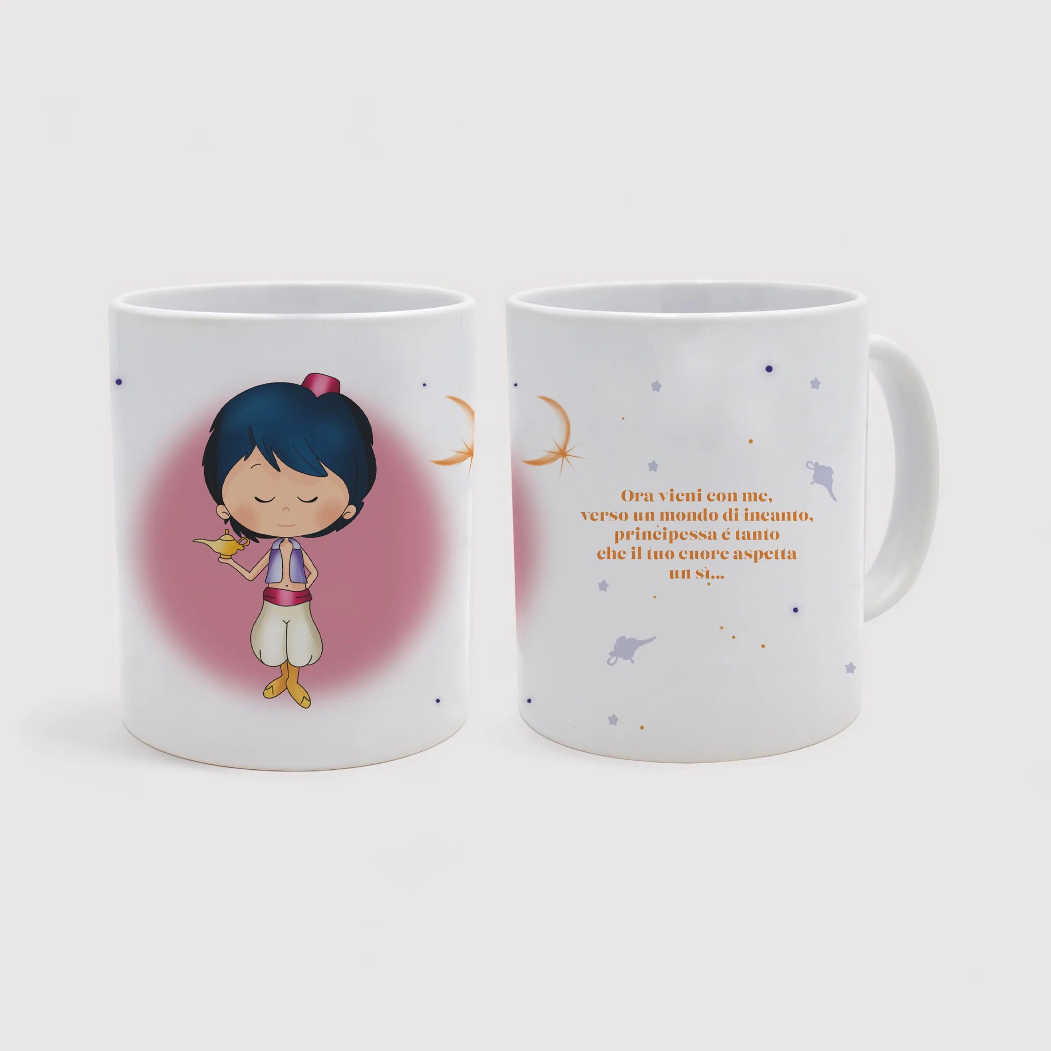 Set tazza tema "Notti d'oriente" e 2 candele profumate fragranza vaniglia