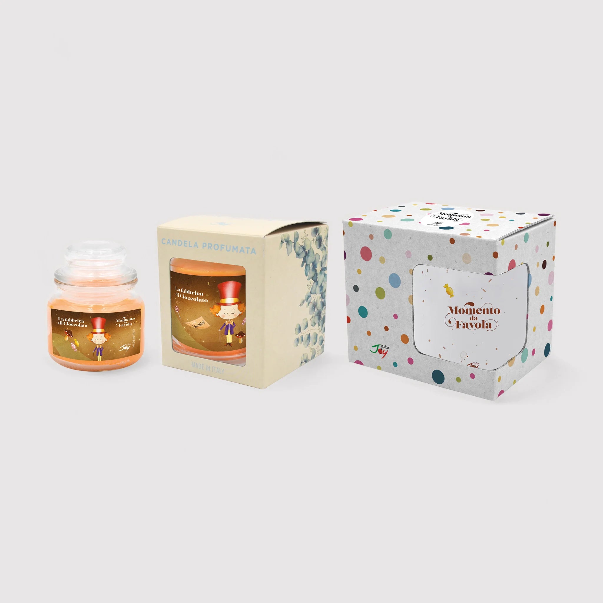 Set tazza e 2 candele profumate fragranza arancia e cannella