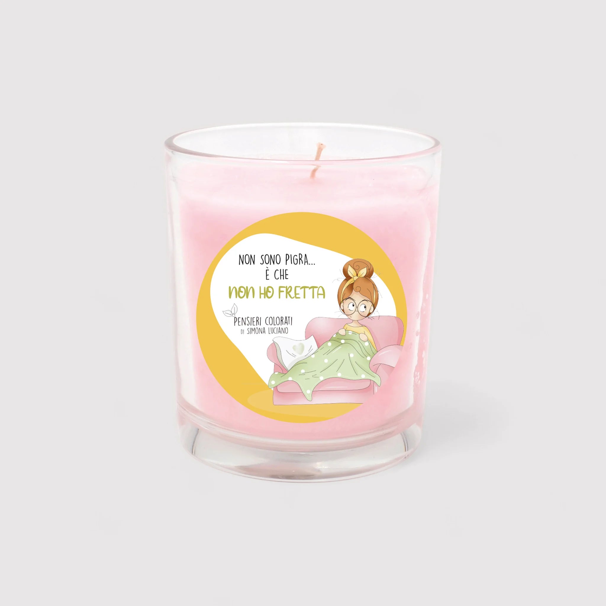 Set 1 tazza decorata e bicchiere con candela fragranza rosa