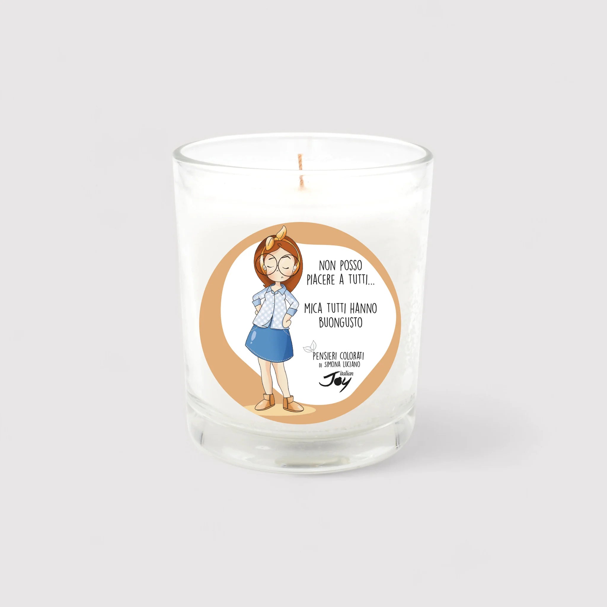 Set 1 tazza in ceramica e bicchiere con candela fragranza gelsomino