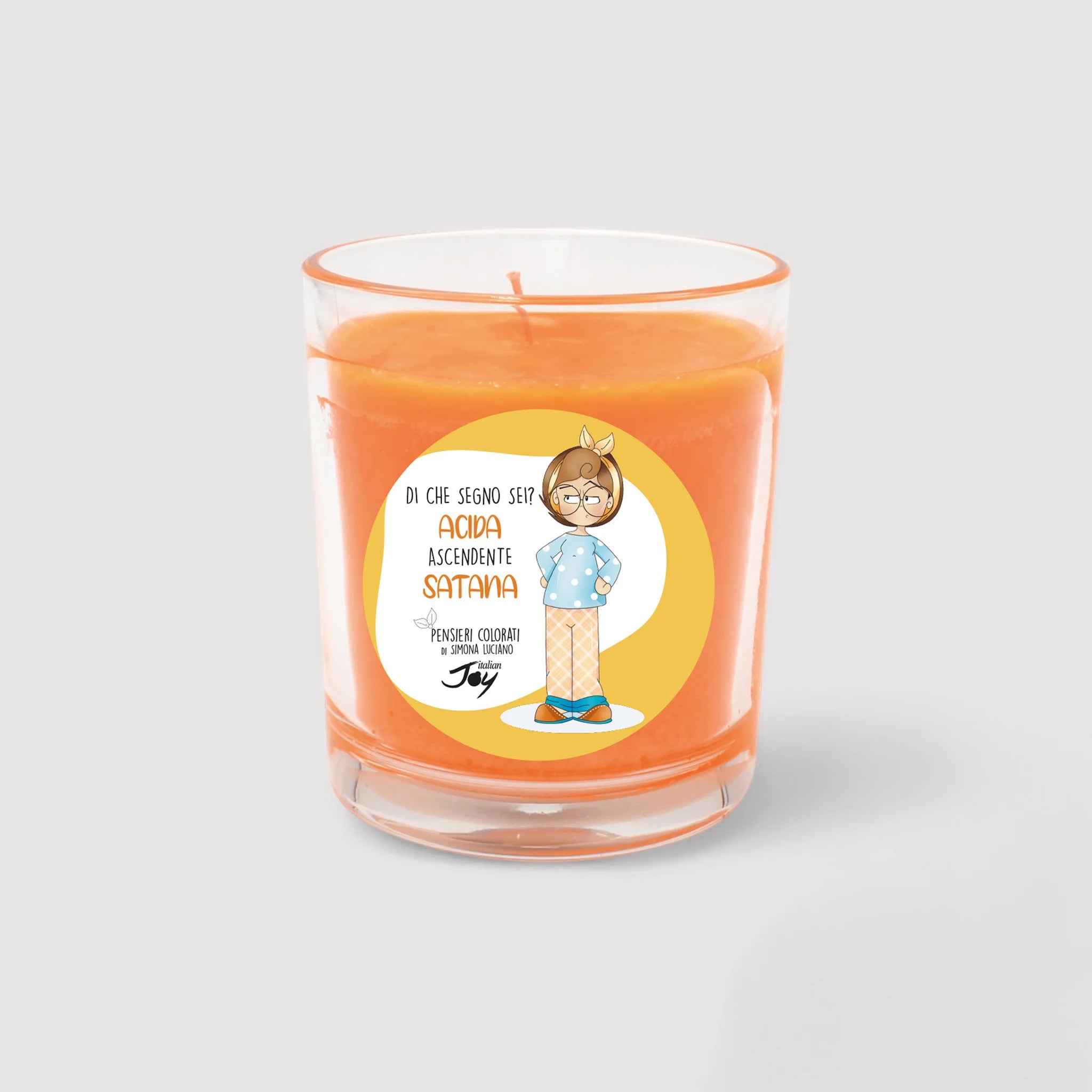 Set 1 tazza in ceramica e bicchiere con candela fragranza agrumi