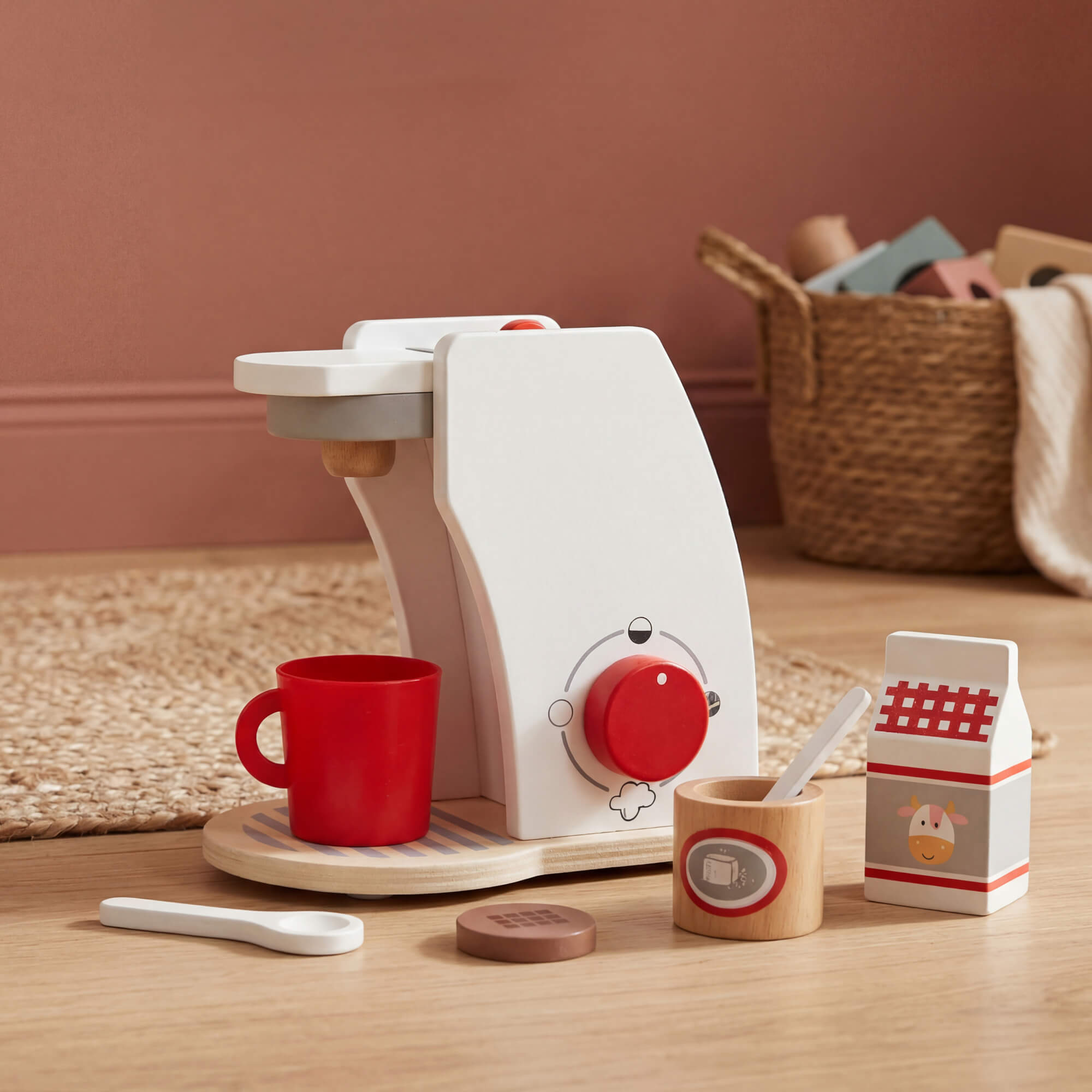 Booy - Wooden coffee machine for kids with accessories