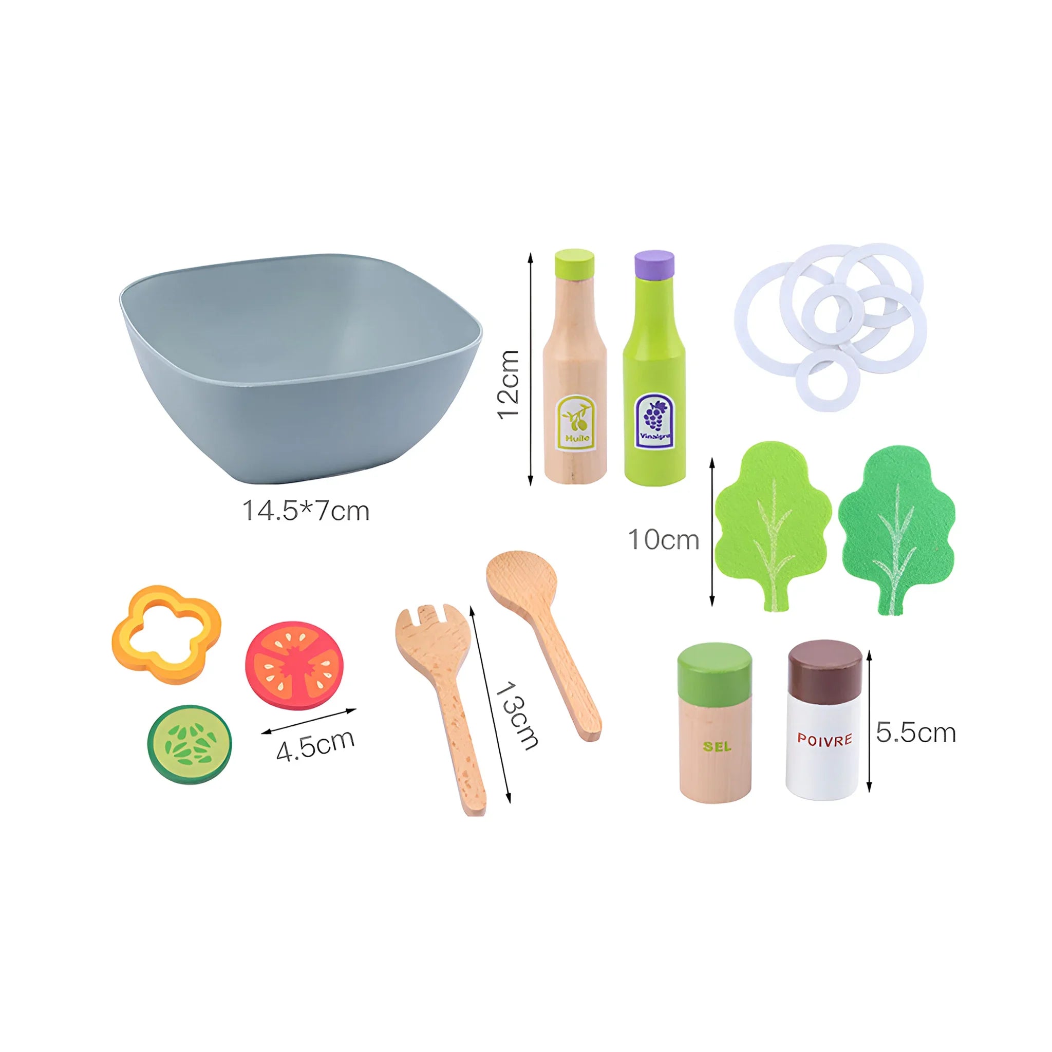 Tanah - Gioco per bambini con insalata in legno e accessori