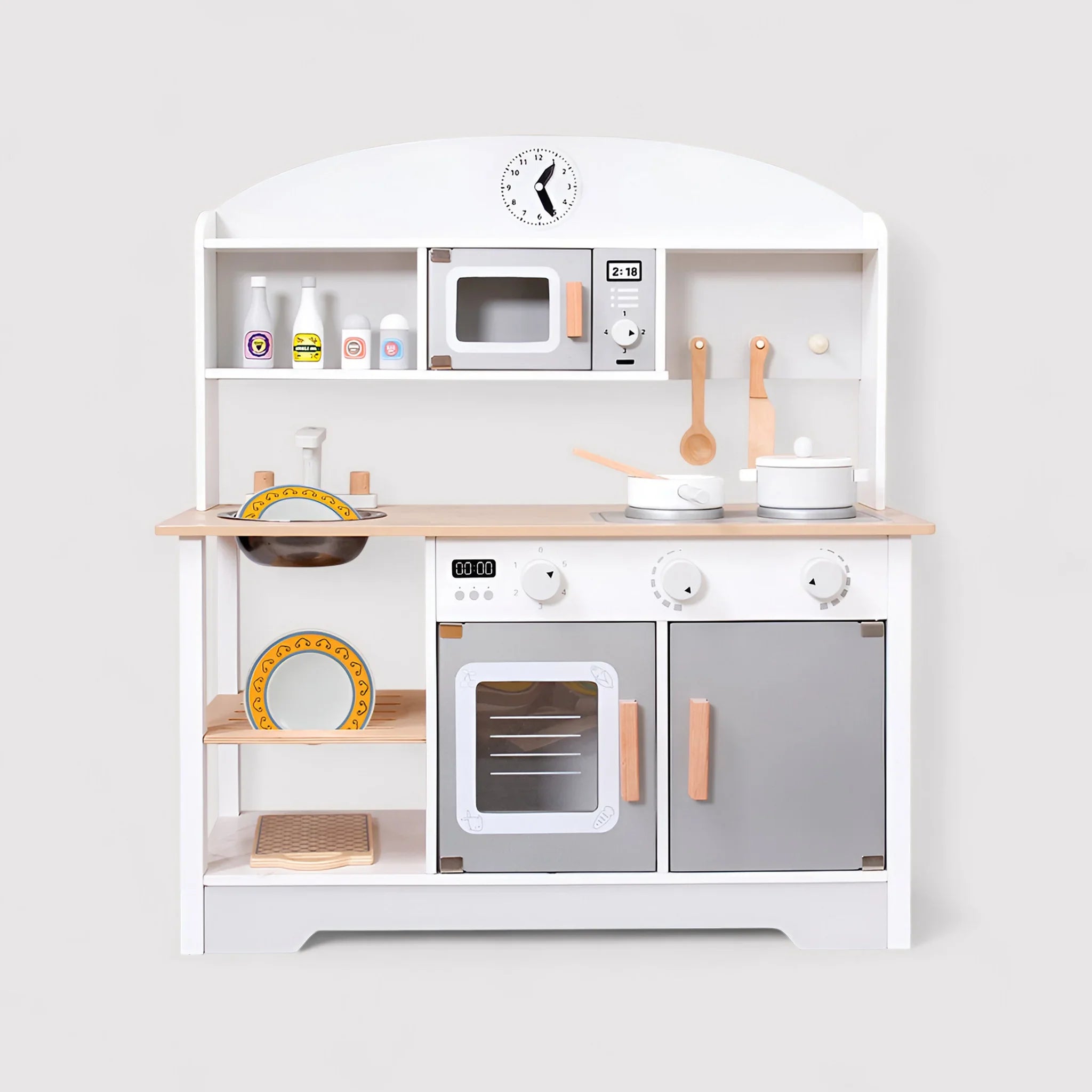 Manul - Cucina giocattolo in legno per bambini con forno e lavandino