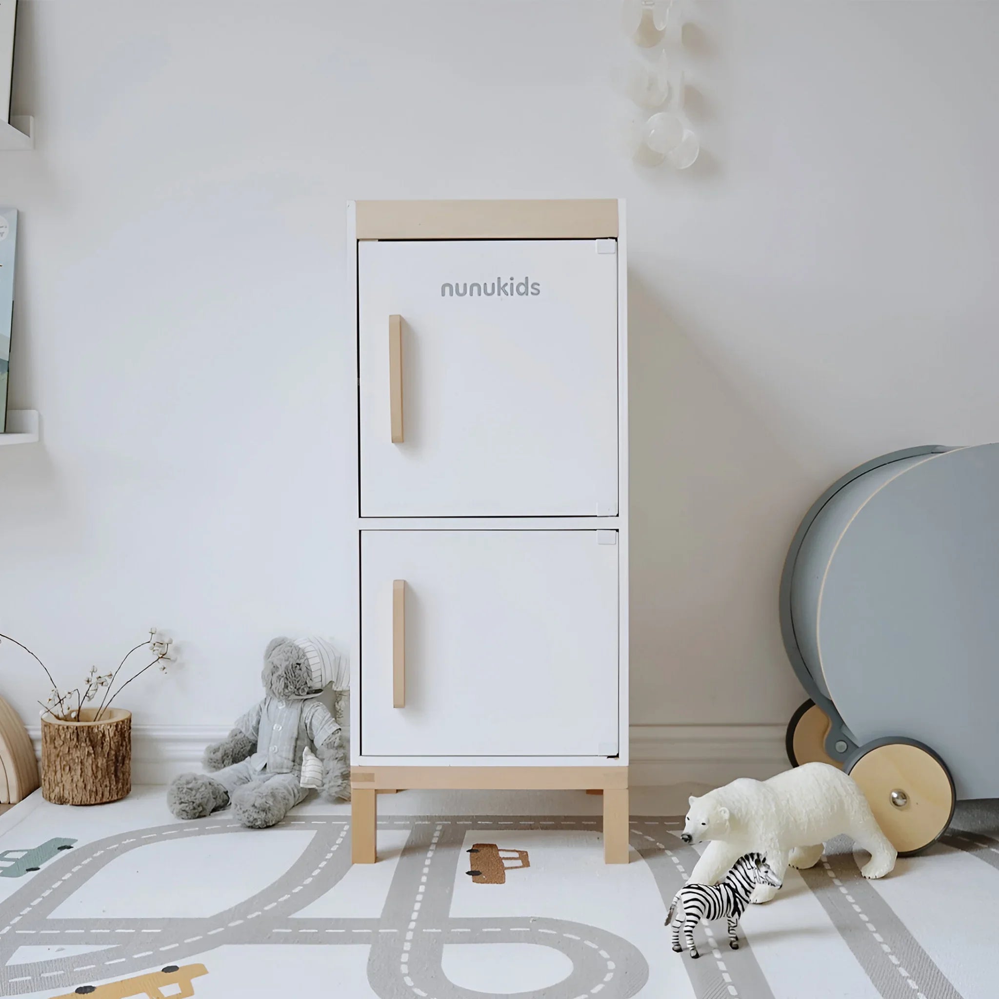 Dalak - Frigorifero in legno giocattolo per bambini con accessori