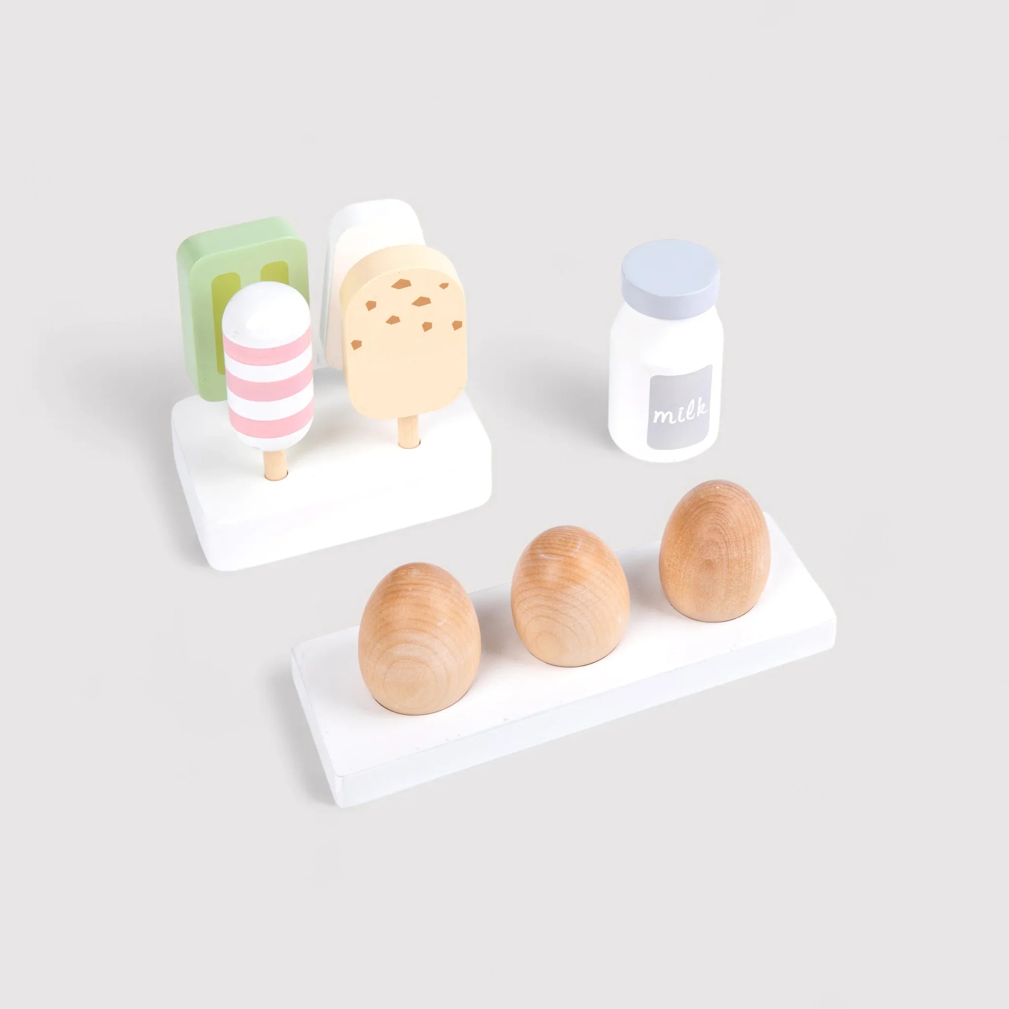 Dalak - Frigorifero in legno giocattolo per bambini con accessori