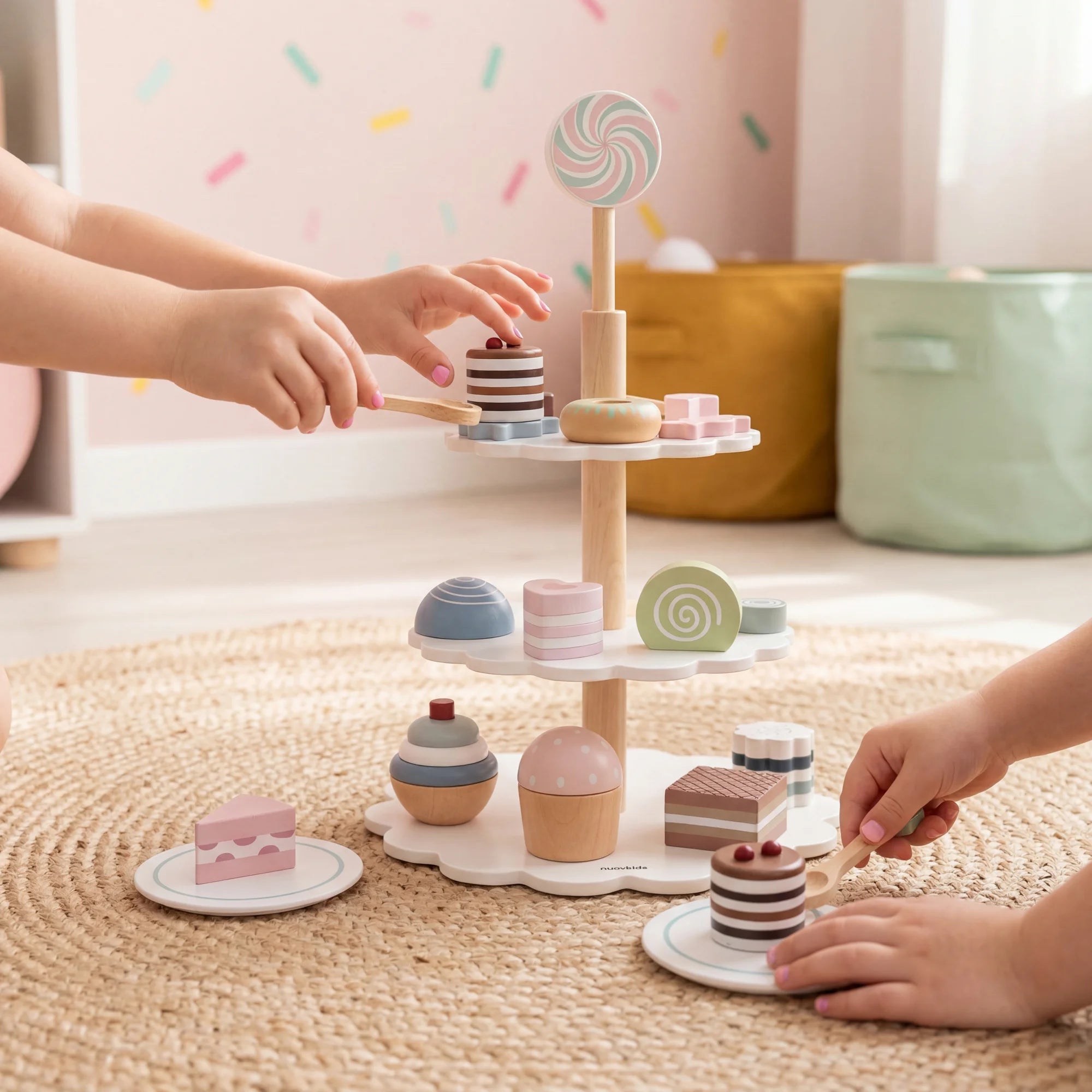 Naryan - Wooden pastry and sweets play set for children
