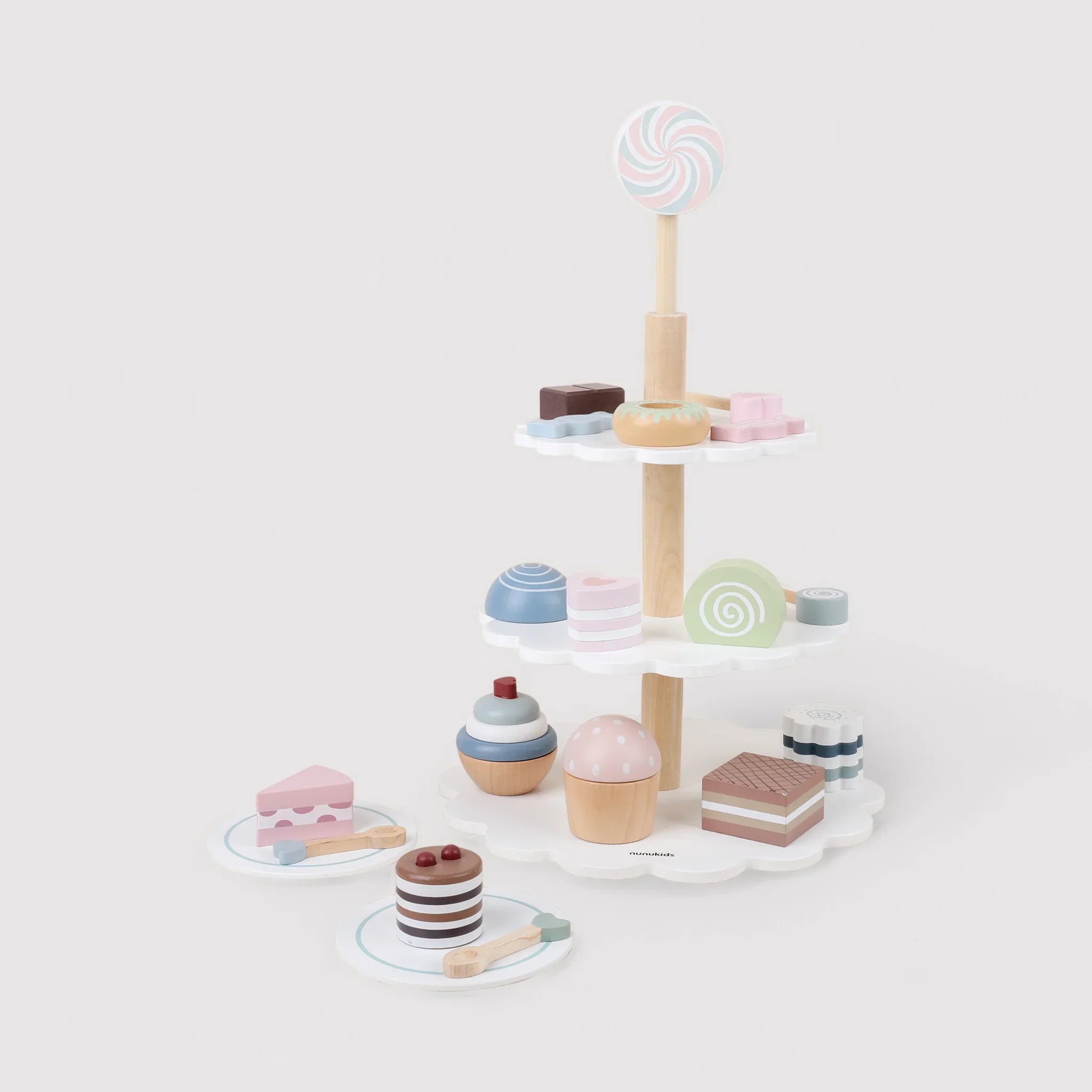 Naryal - Set di pasticcini e dolci in legno da gioco per bambini