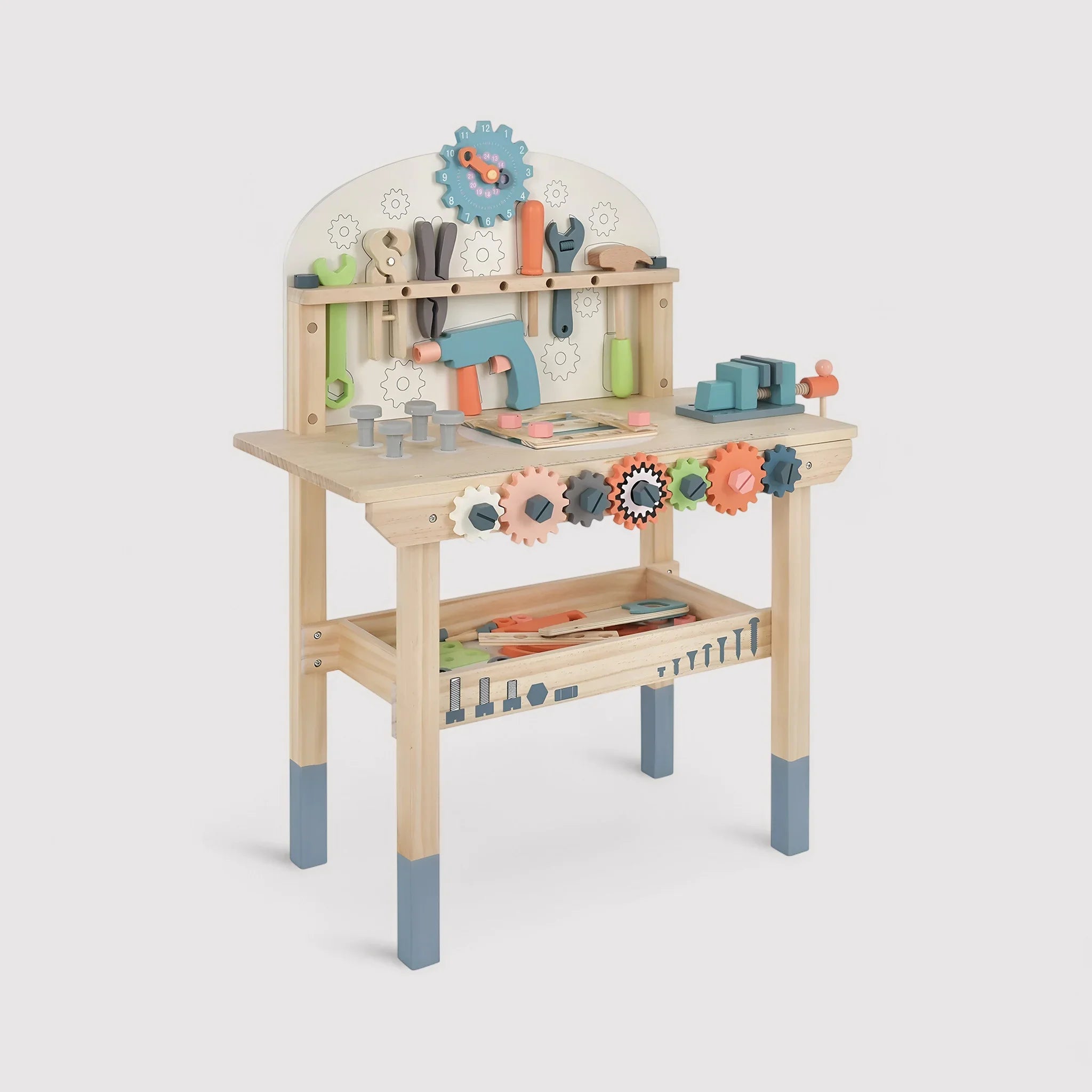 Balaba - Banco con attrezzi da gioco in legno per bimbi