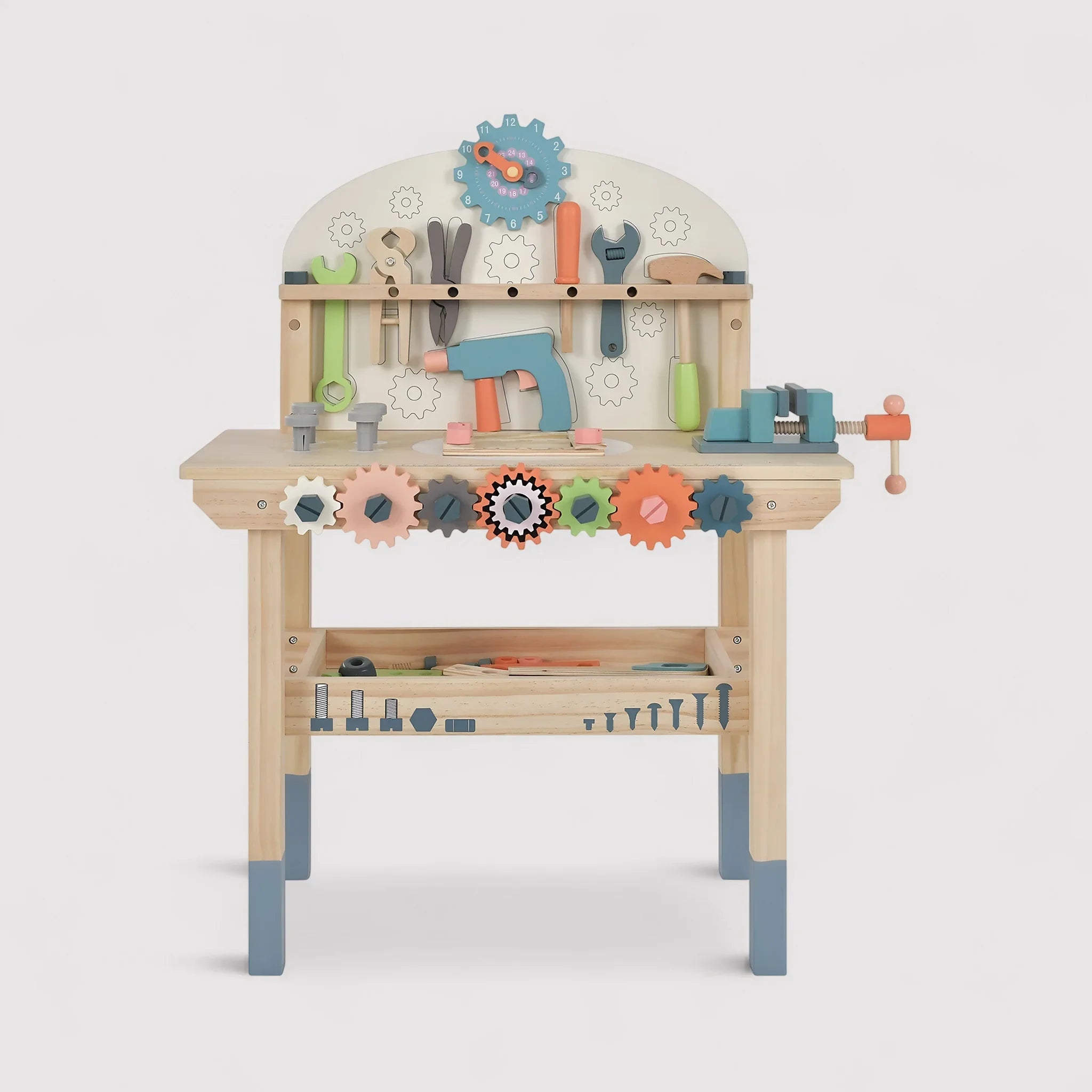 Balaba - Banco con attrezzi da gioco in legno per bimbi