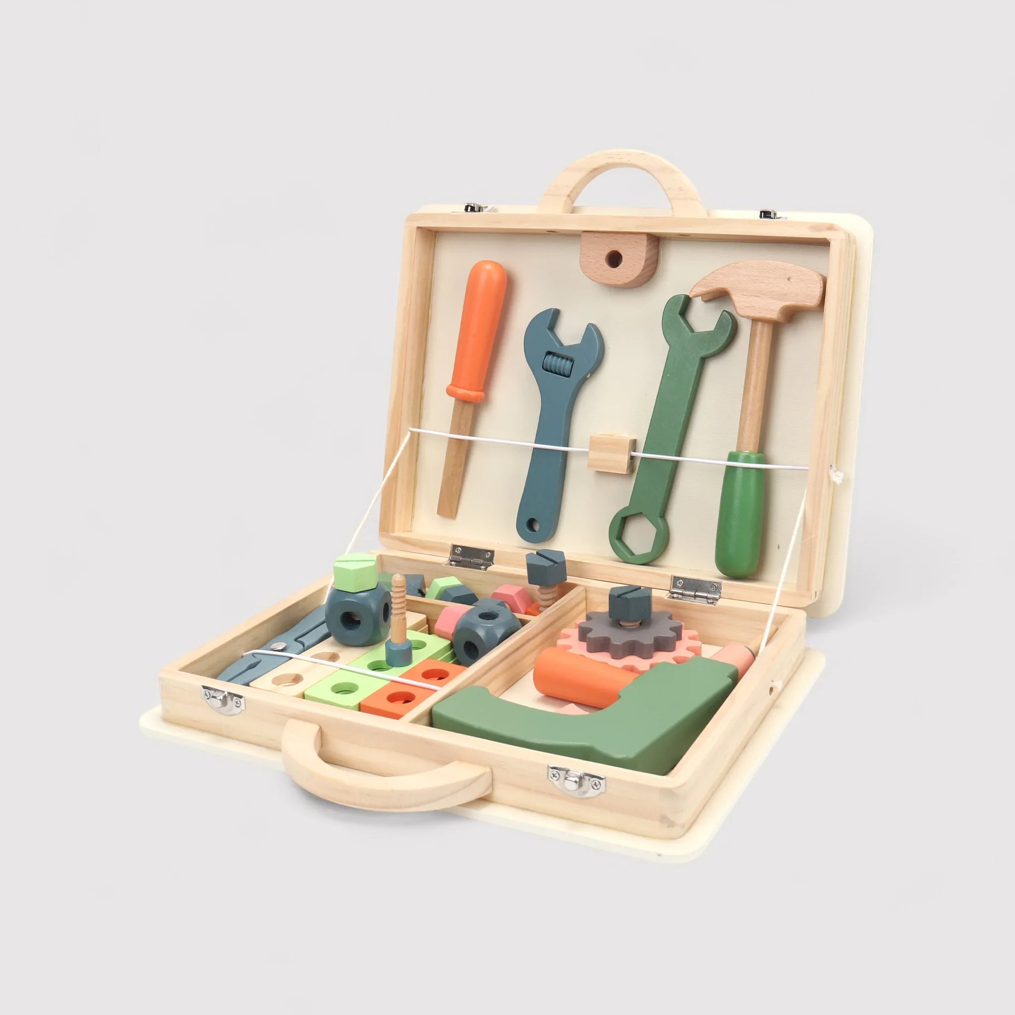 Subeir - Valigetta con attrezzi giocattolo in legno