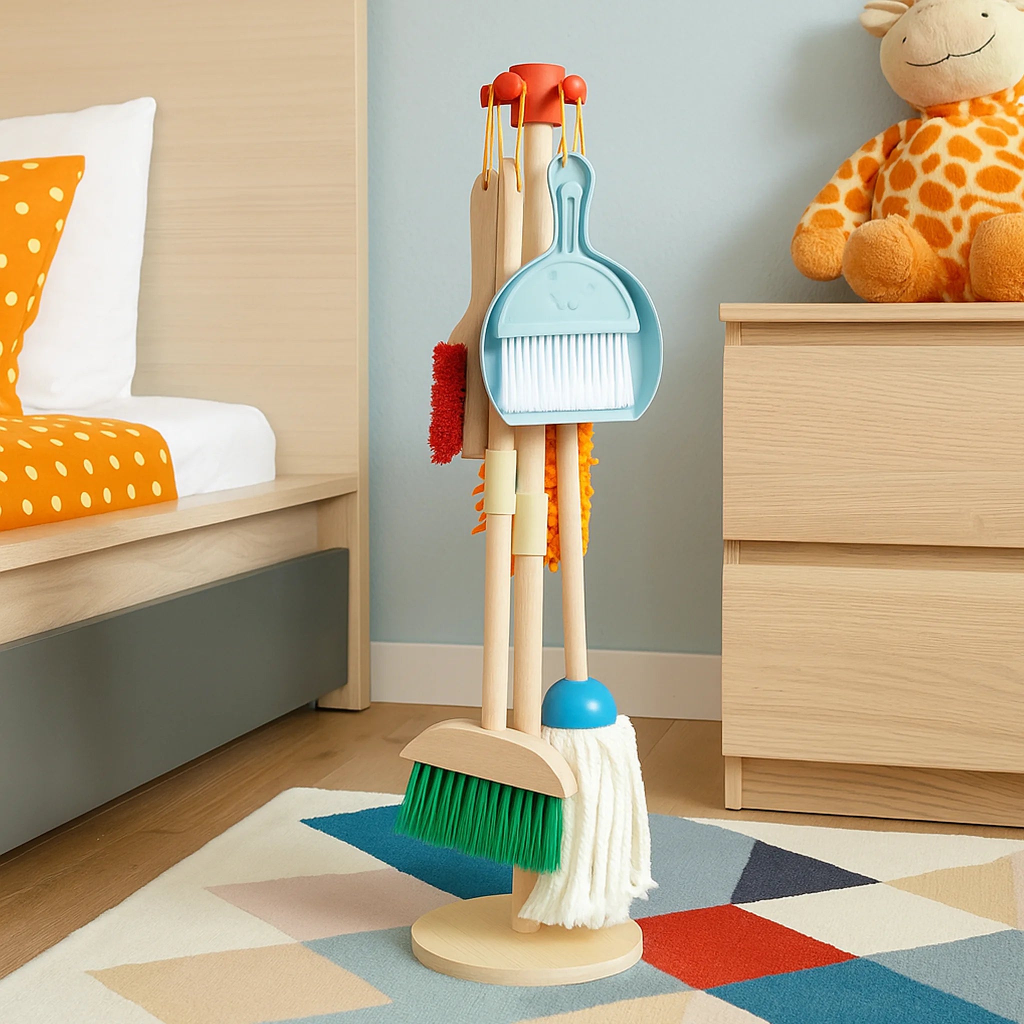 Enoki - Set di attrezzi per le pulizie giocattolo in legno per bimbi