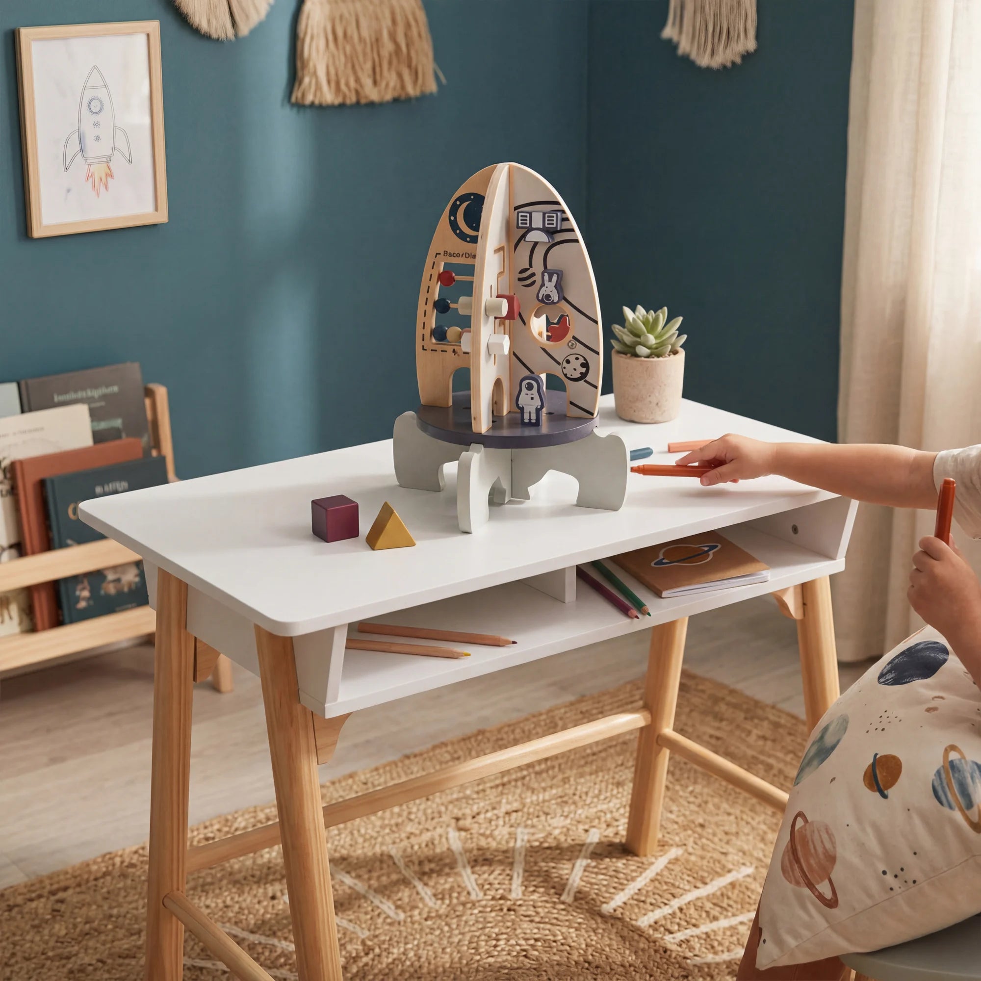 Pimelea - Montessori wooden space rocket for children