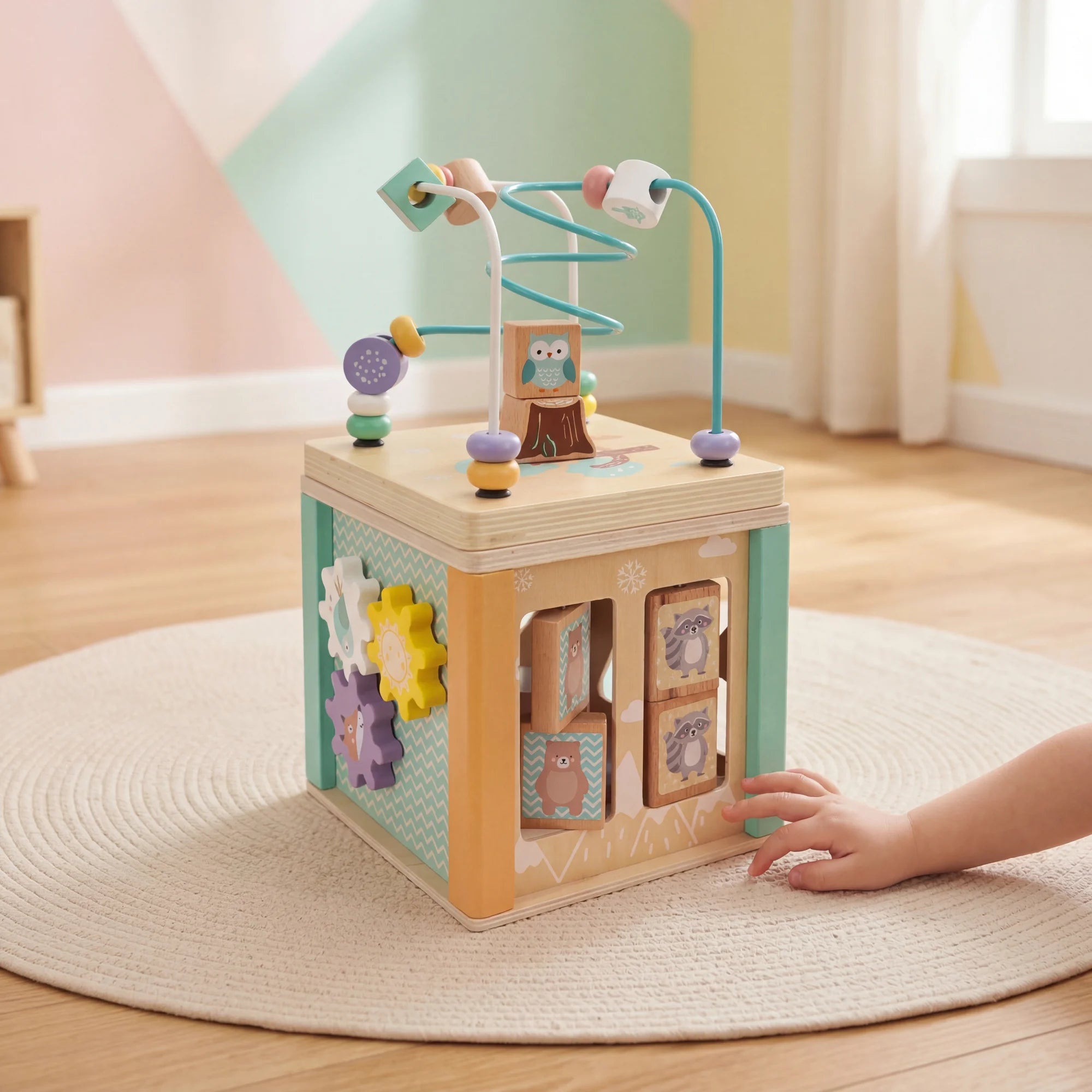 Amole - Montessori wooden cube 5 games in 1