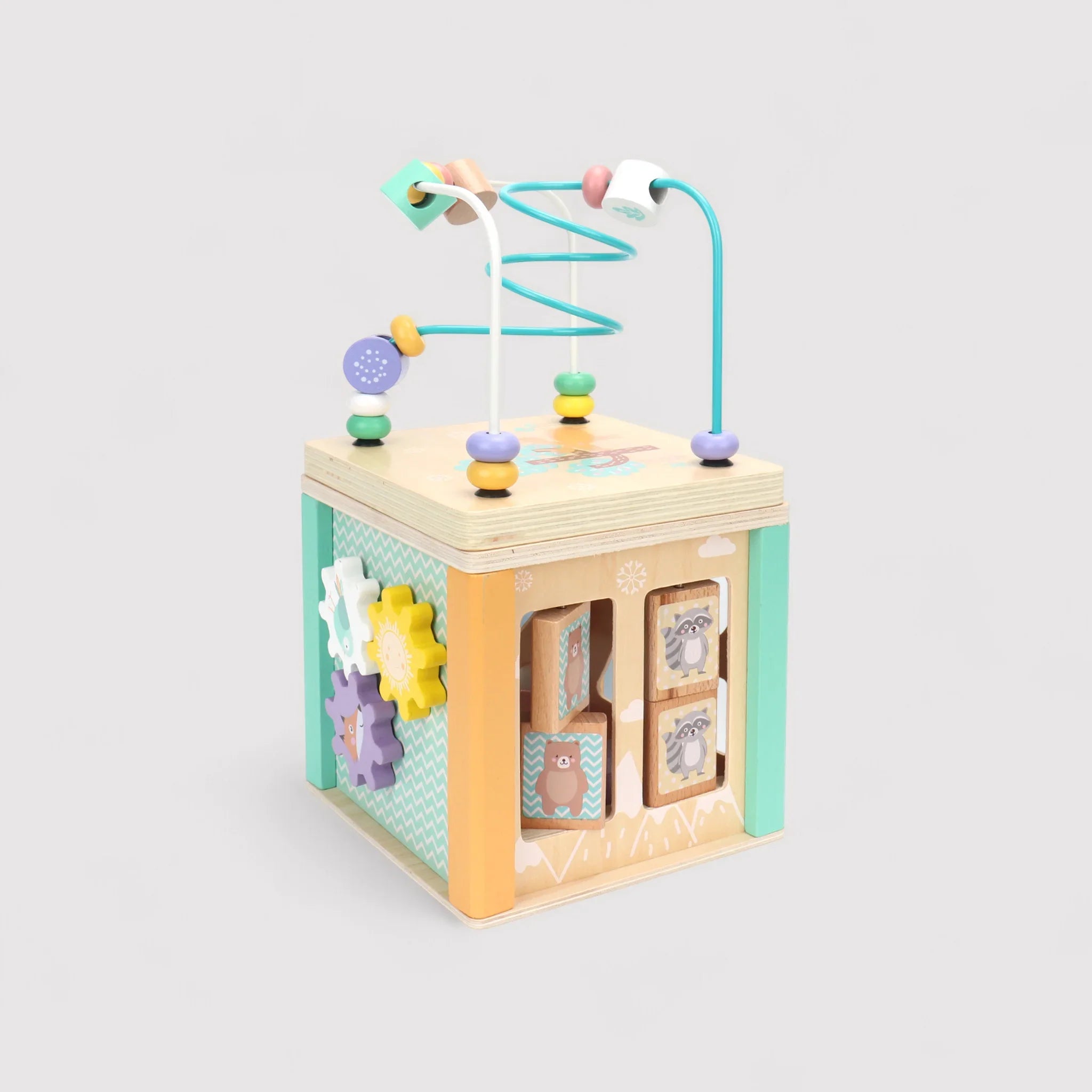 Amole - Cubo montessoriano in legno 5 giochi in 1